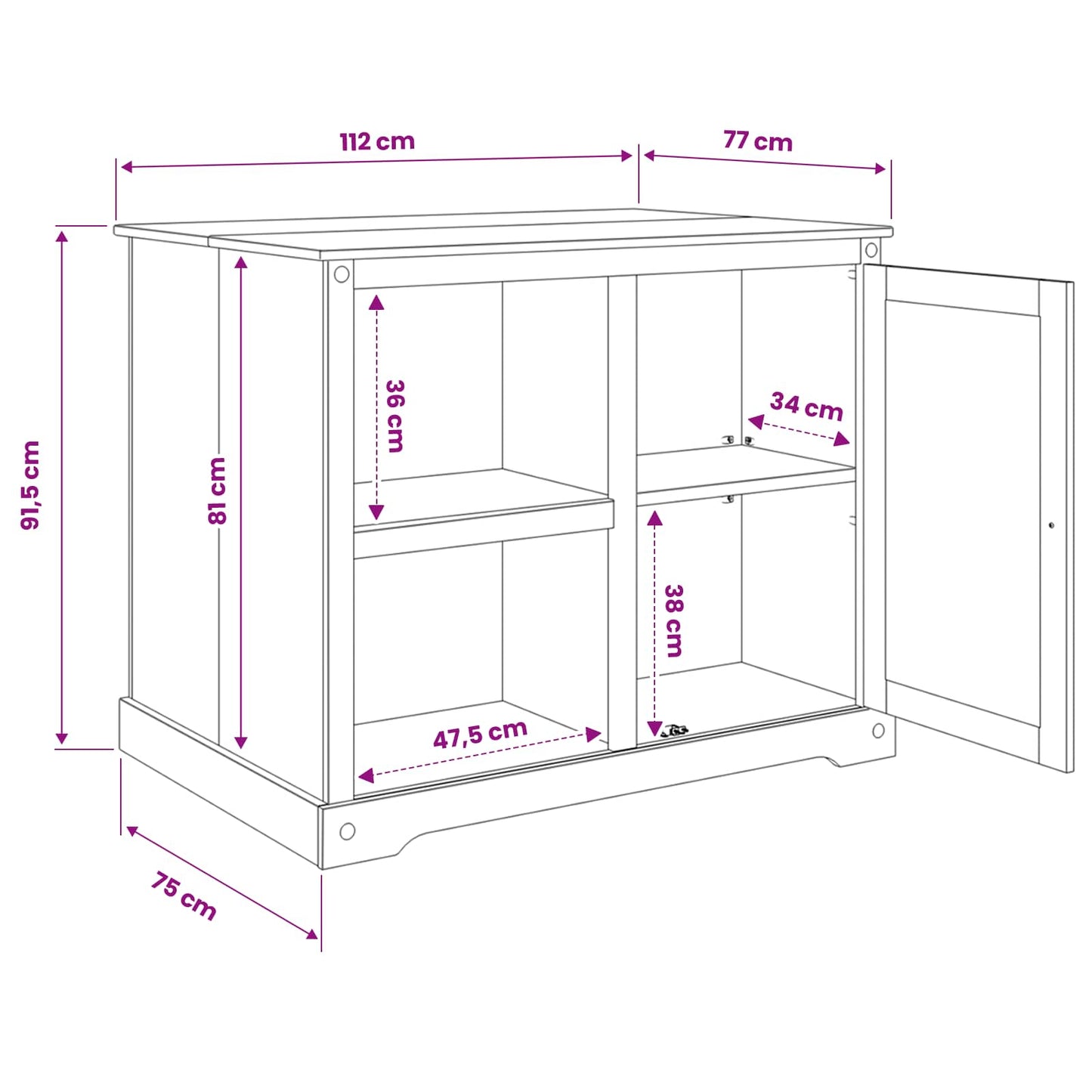 Kitchen Island Set 2 pcs White and Honey Wax 112 x 77 x 91.5 cm