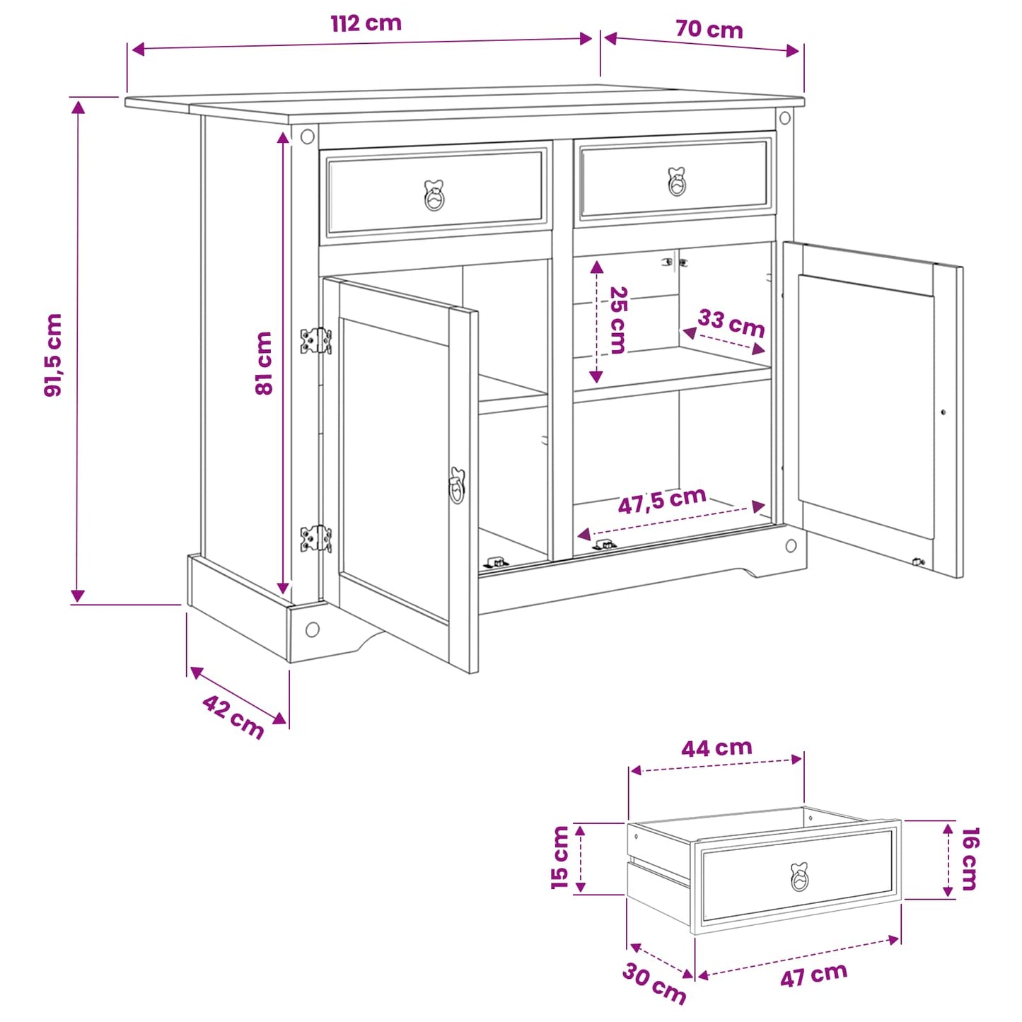 Kitchen Island Set 2 pcs Honey Wax 112 x 70 x 91.5 cm