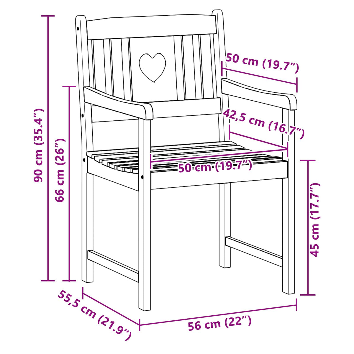 Garden Chairs 4 pcs Natural Solid Acacia Wood