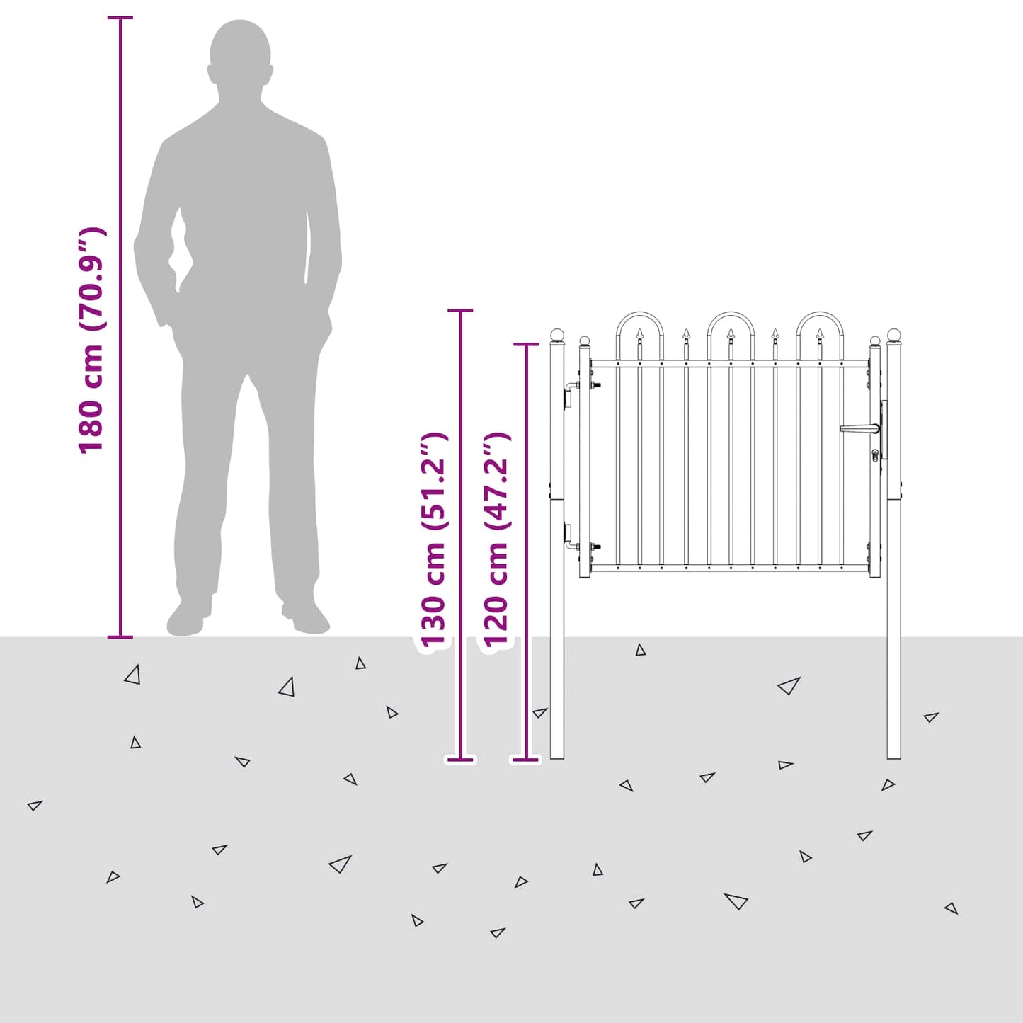Fence Gate HORST 100 x 75 cm Metal Black Lockable