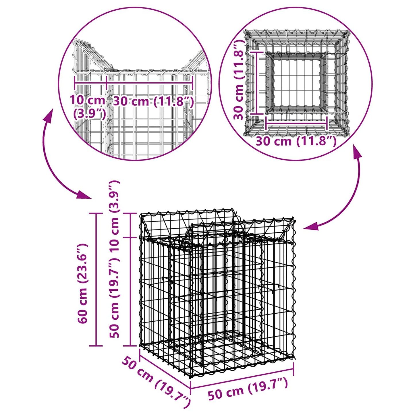 Gabion Raised Bed Silver