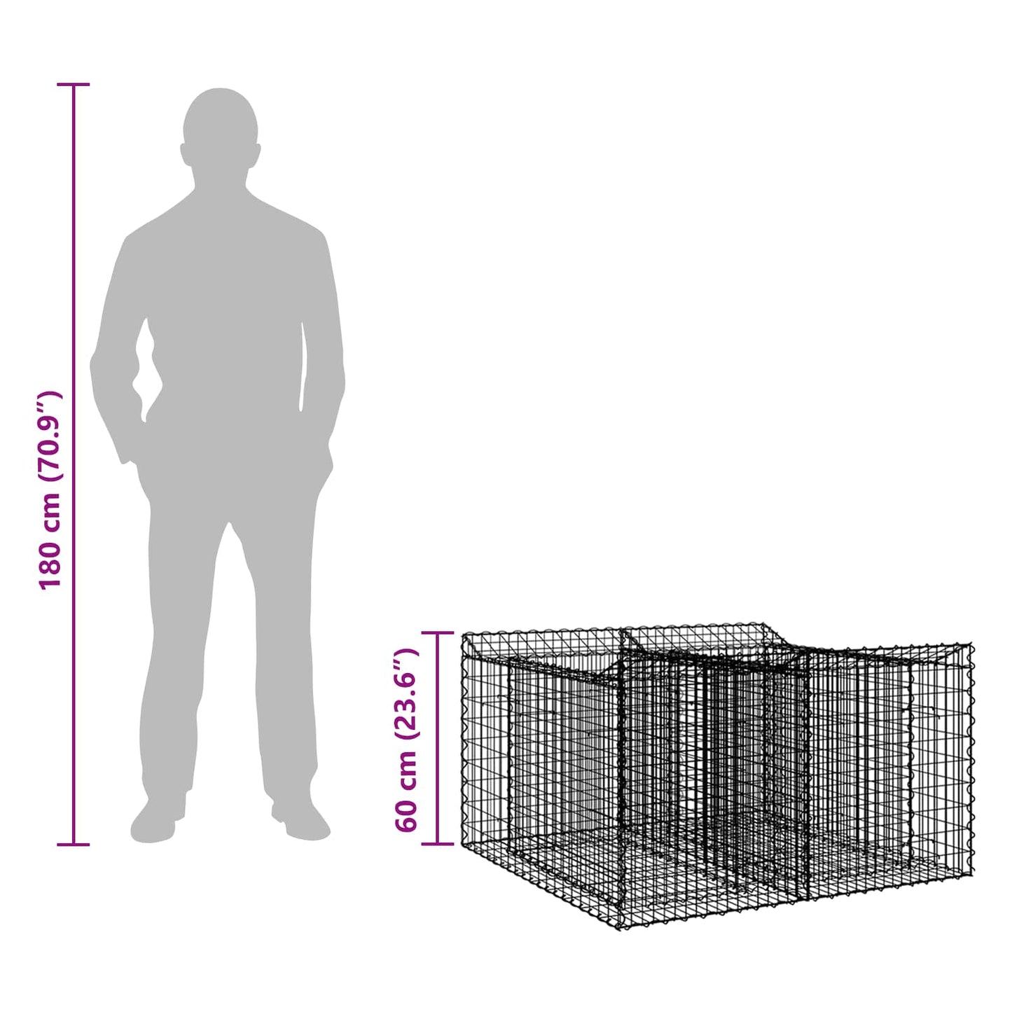 Gabion Raised Bed Silver