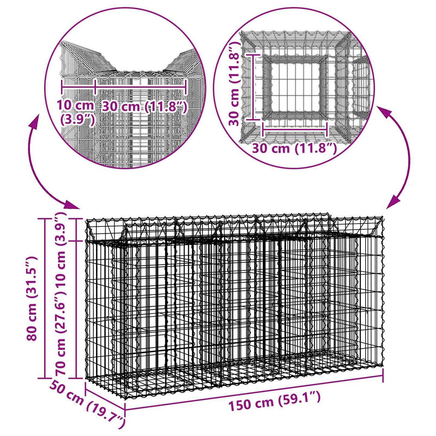 Gabion Raised Bed Silver