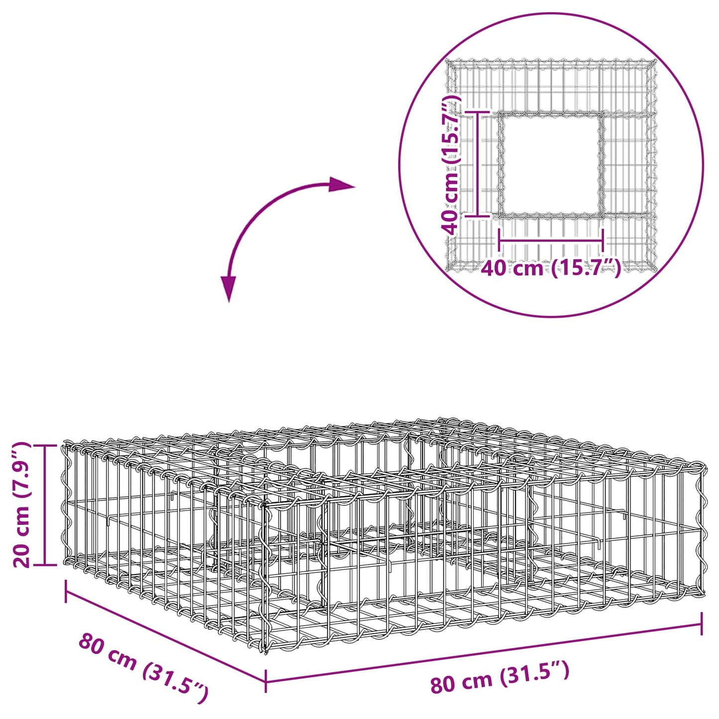 Gabion Raised Bed Silver