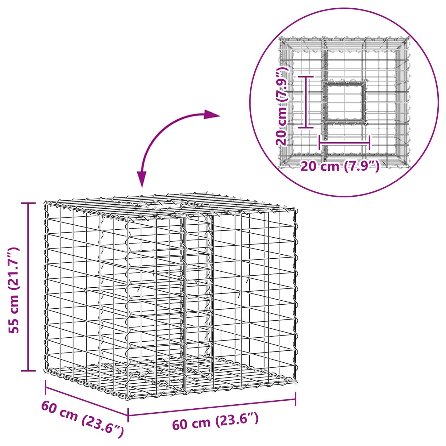 Gabion Raised Bed Silver