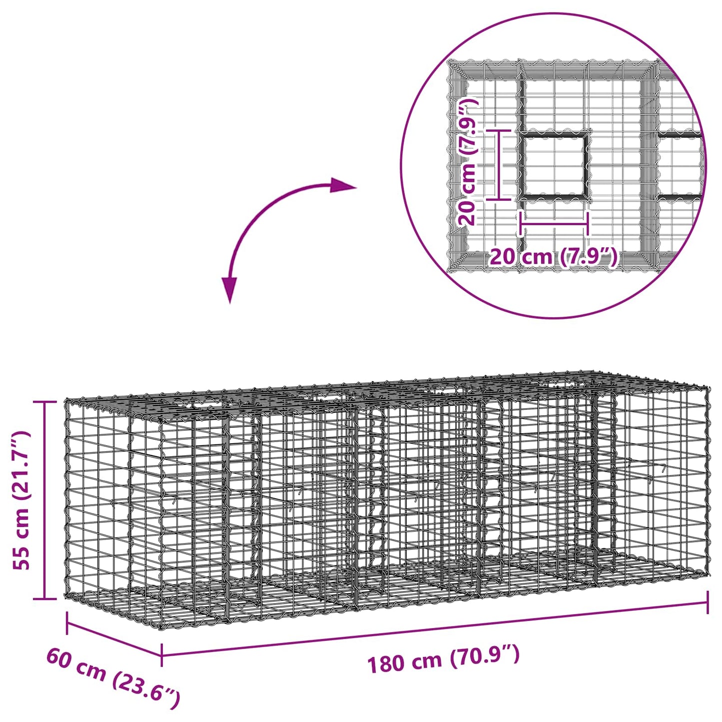 Gabion Raised Bed Silver