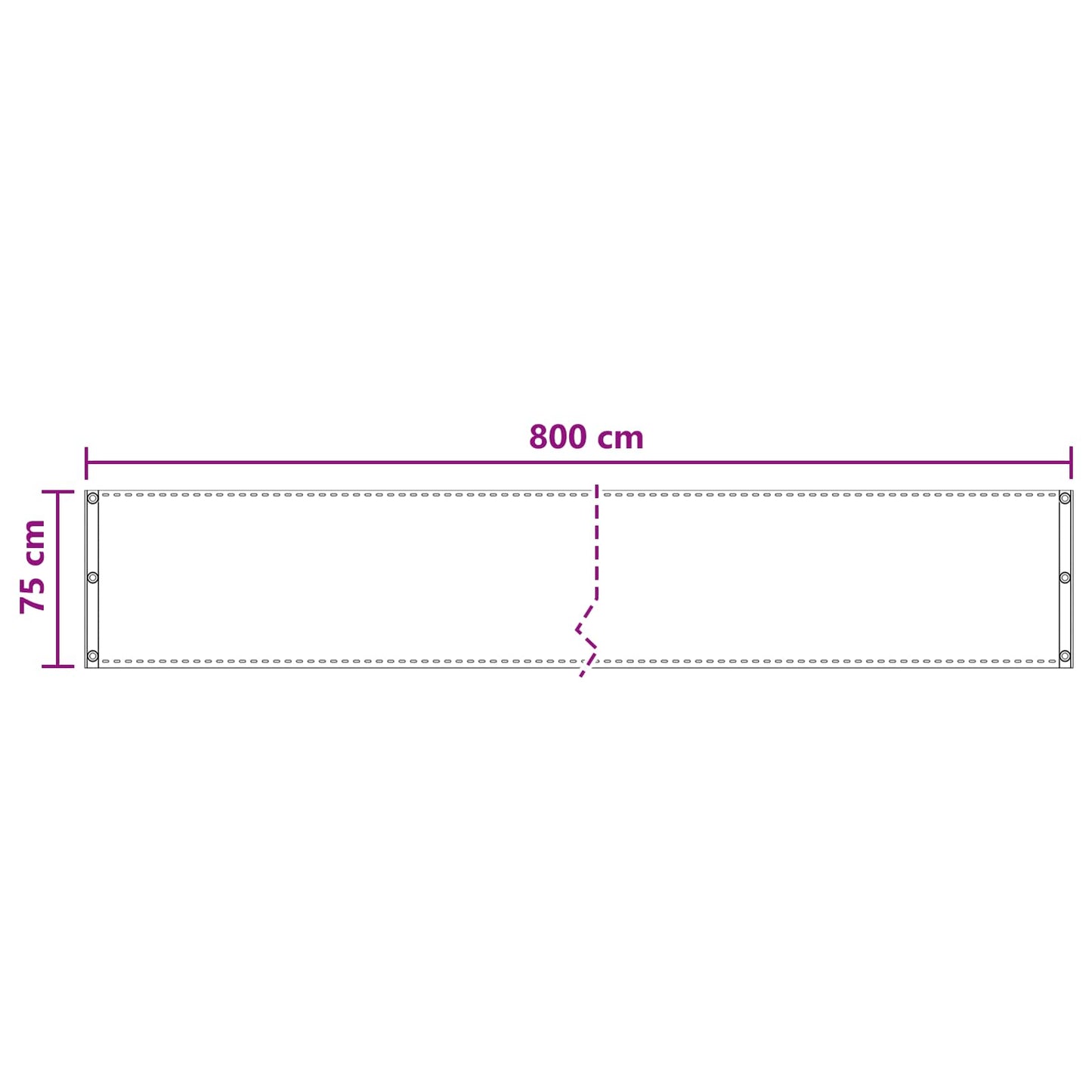 Balcony Screen Cream 75 x 800 cm HDPE and Aluminium