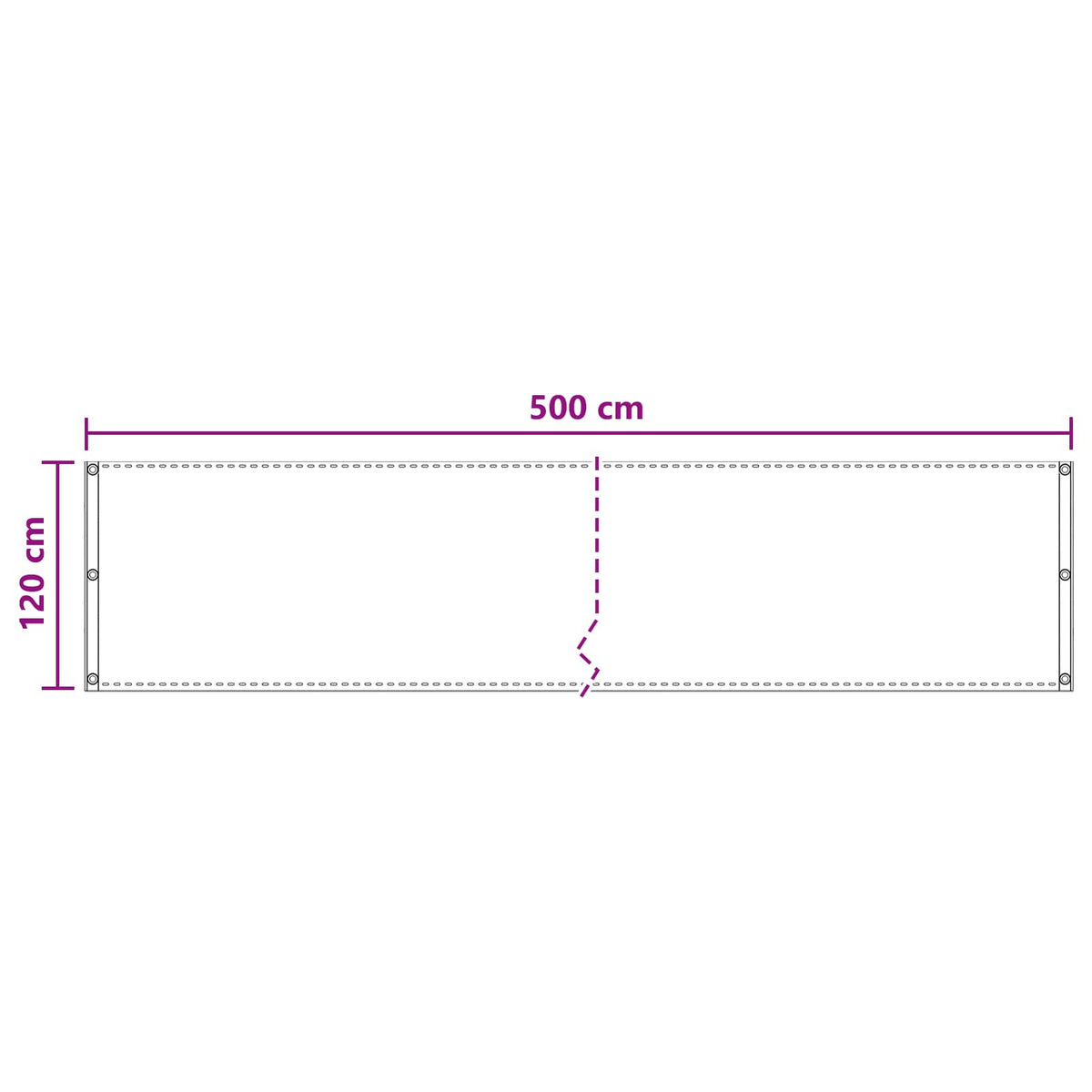 Balcony Screen Rectangular 120 x 500 cm HDPE Light Grey