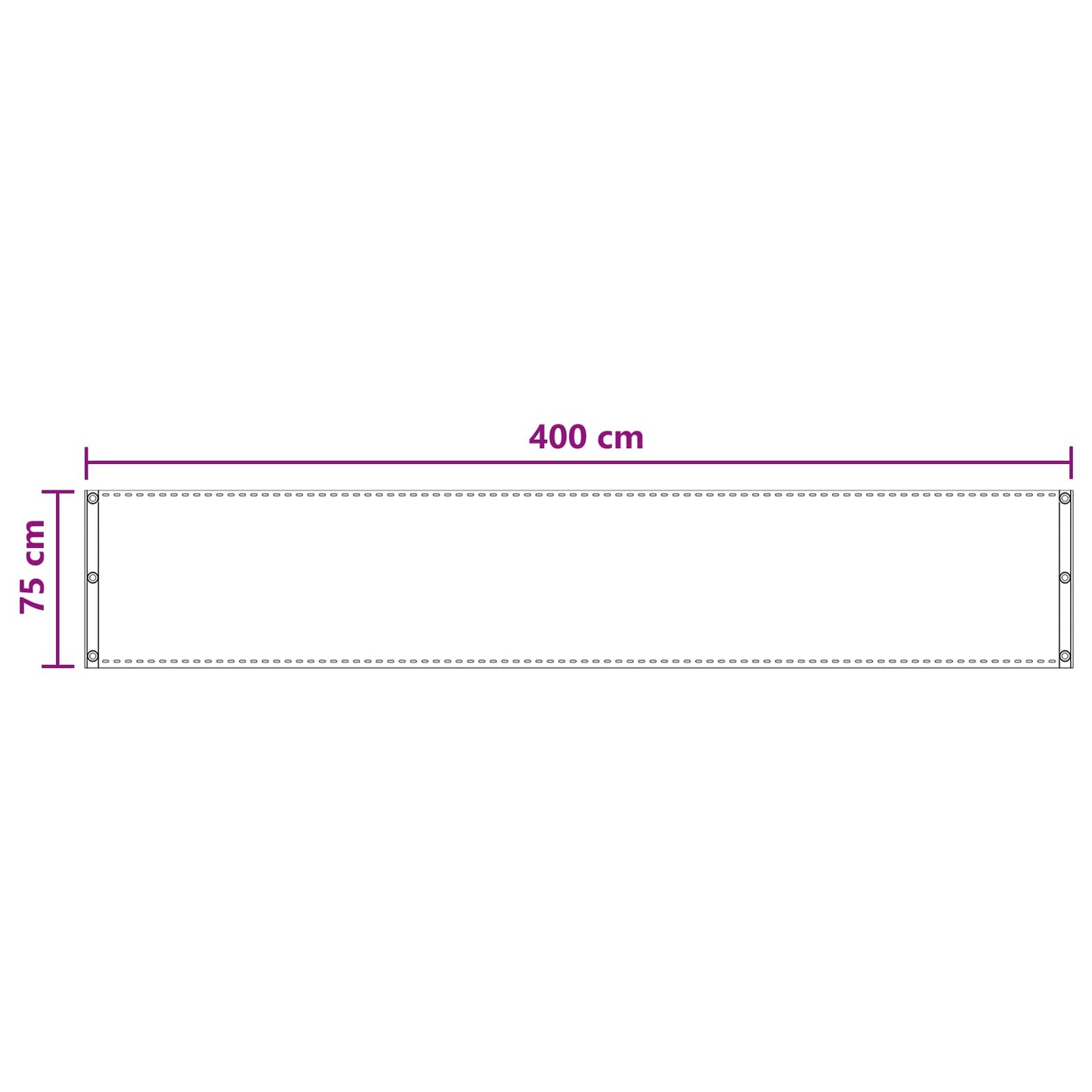 Balcony Screen Sand 75 x 400 cm HDPE and Aluminium
