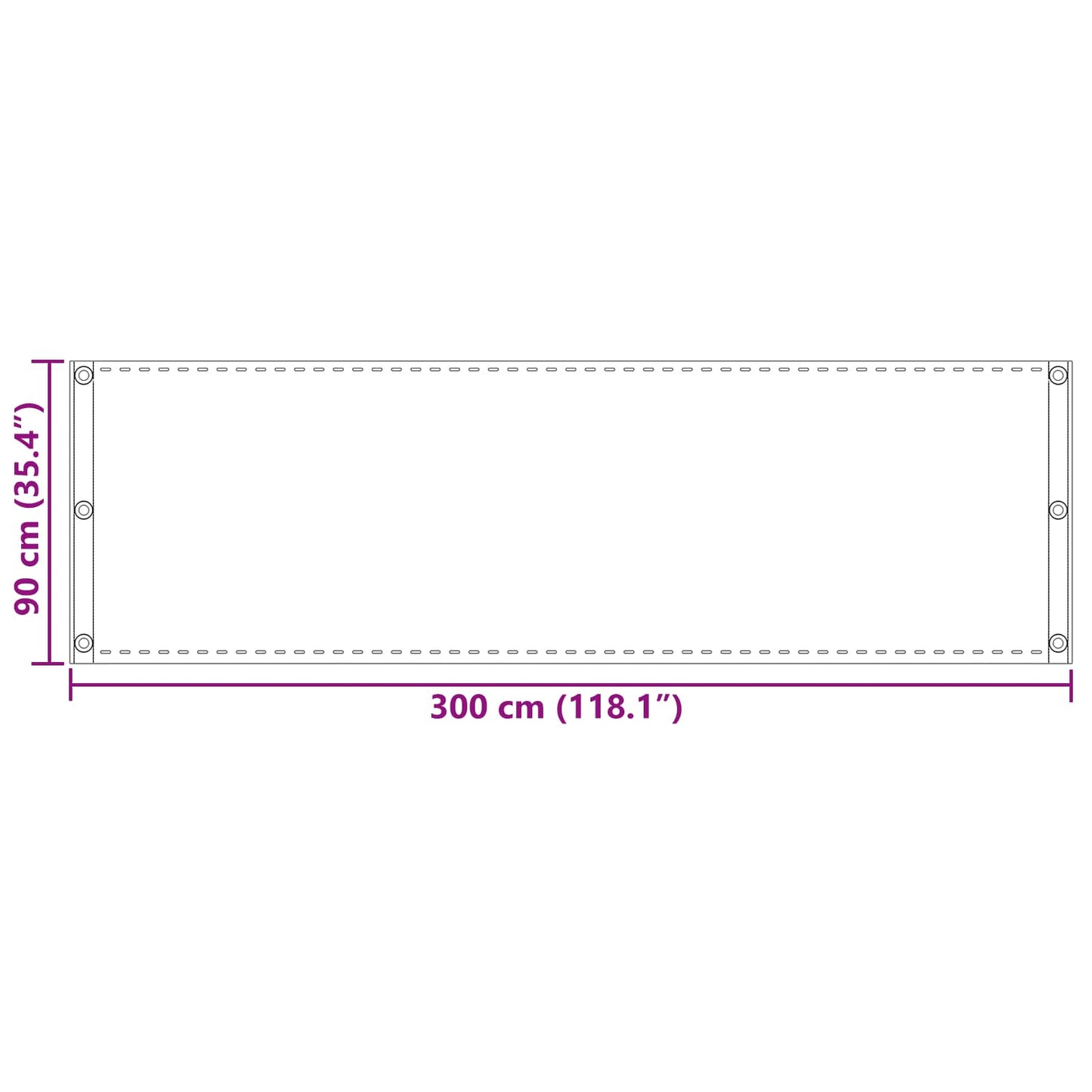 Balcony Screen Sand 90 x 300 cm HDPE and Aluminium