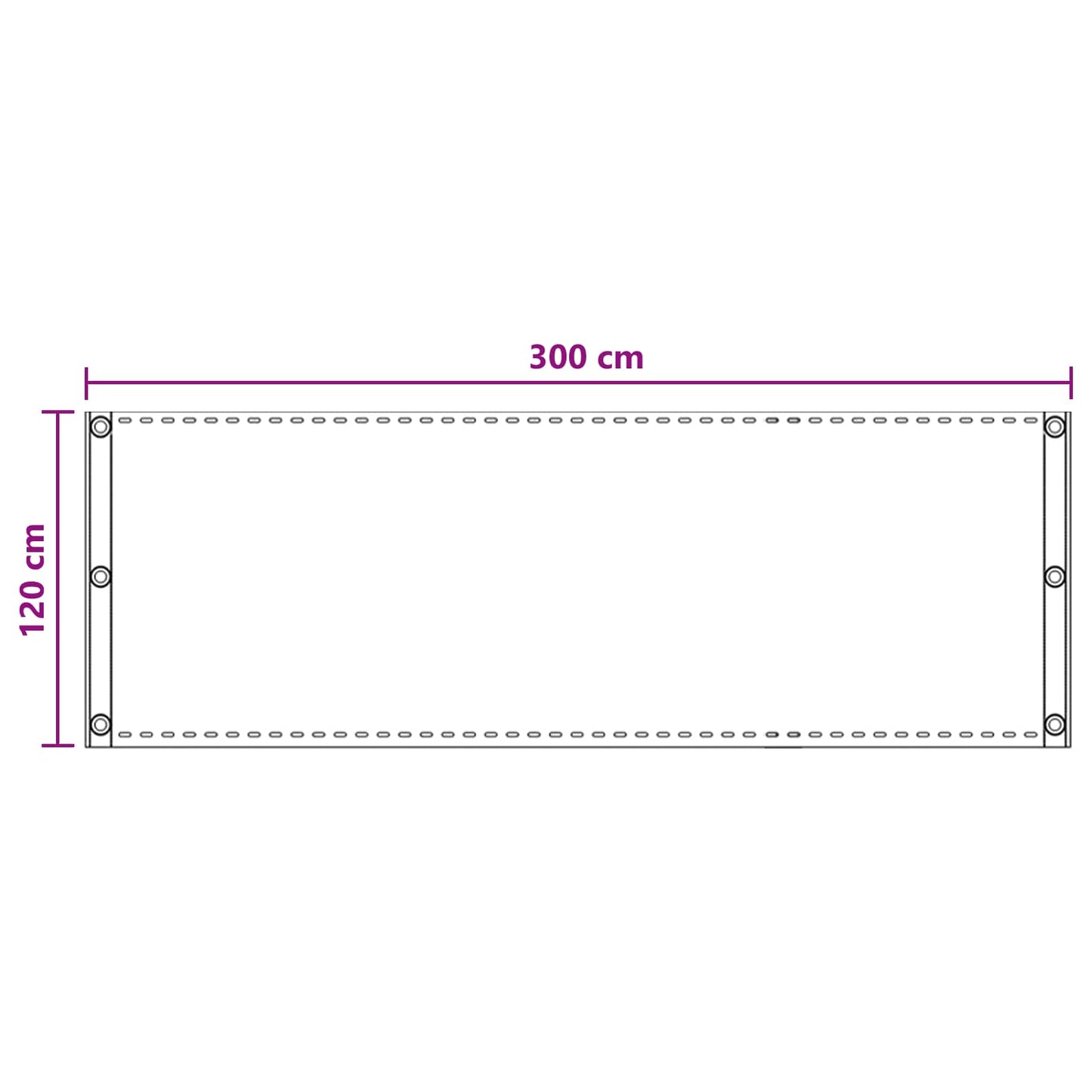 Balcony Screen Sand 120 x 300 cm HDPE and Aluminium