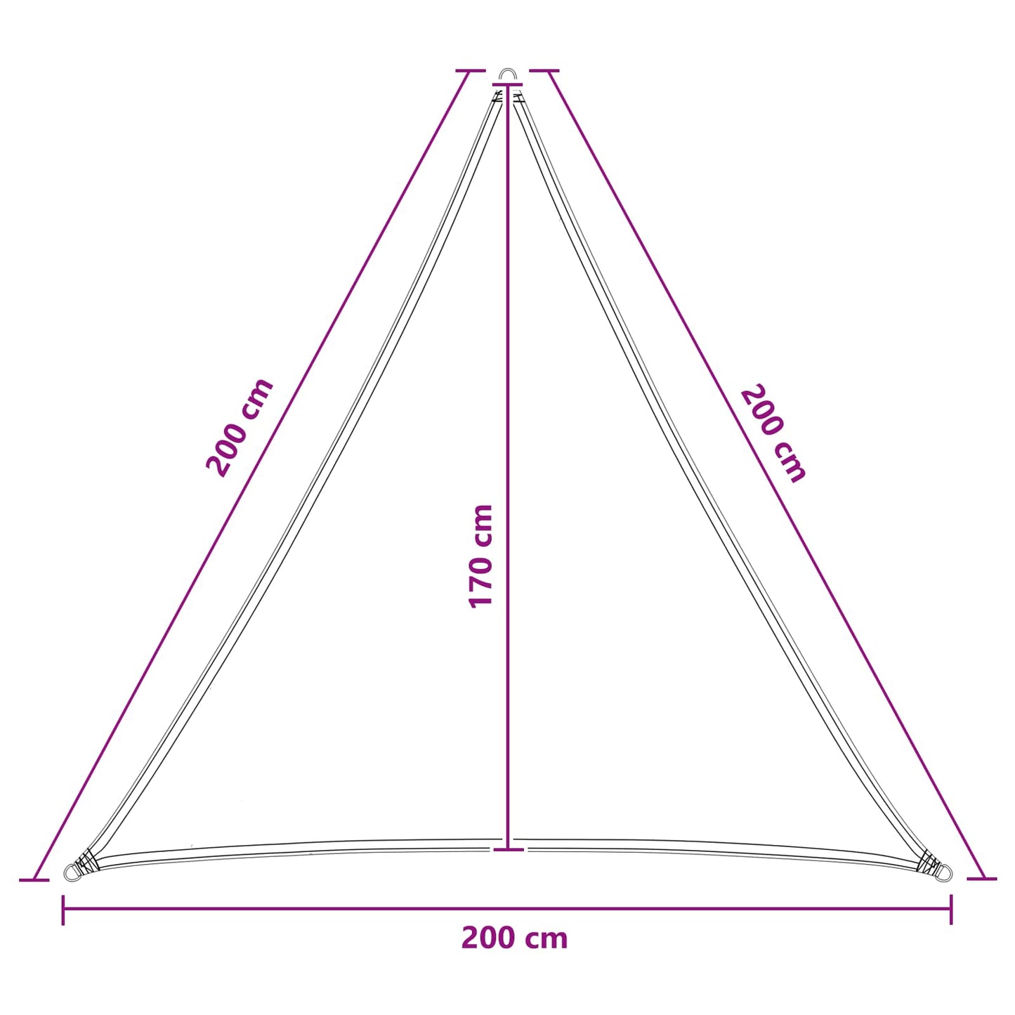 Sunshade Sail 2 x 2 x 2 m HDPE Triangular Terracotta