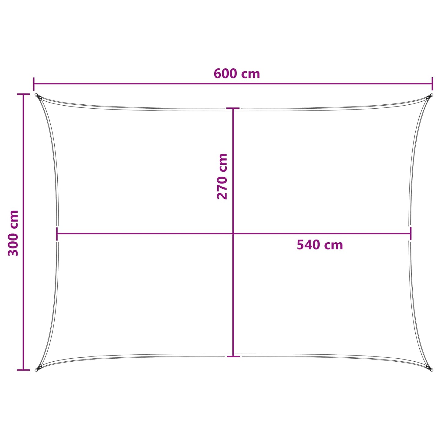 Sunshade Sail Anthracite and White 3 x 6 m HDPE