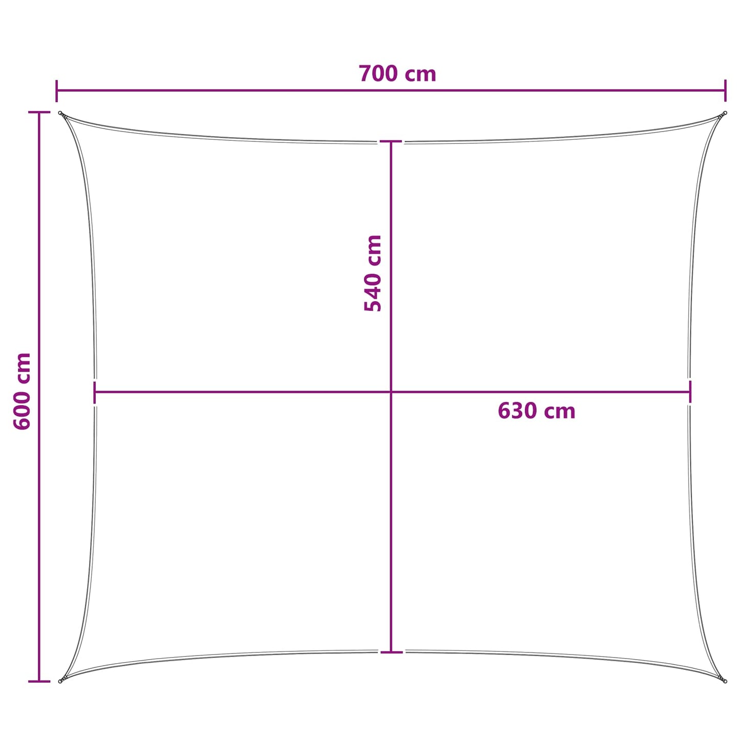 Sunshade Sail Anthracite and White 6 x 7 m HDPE