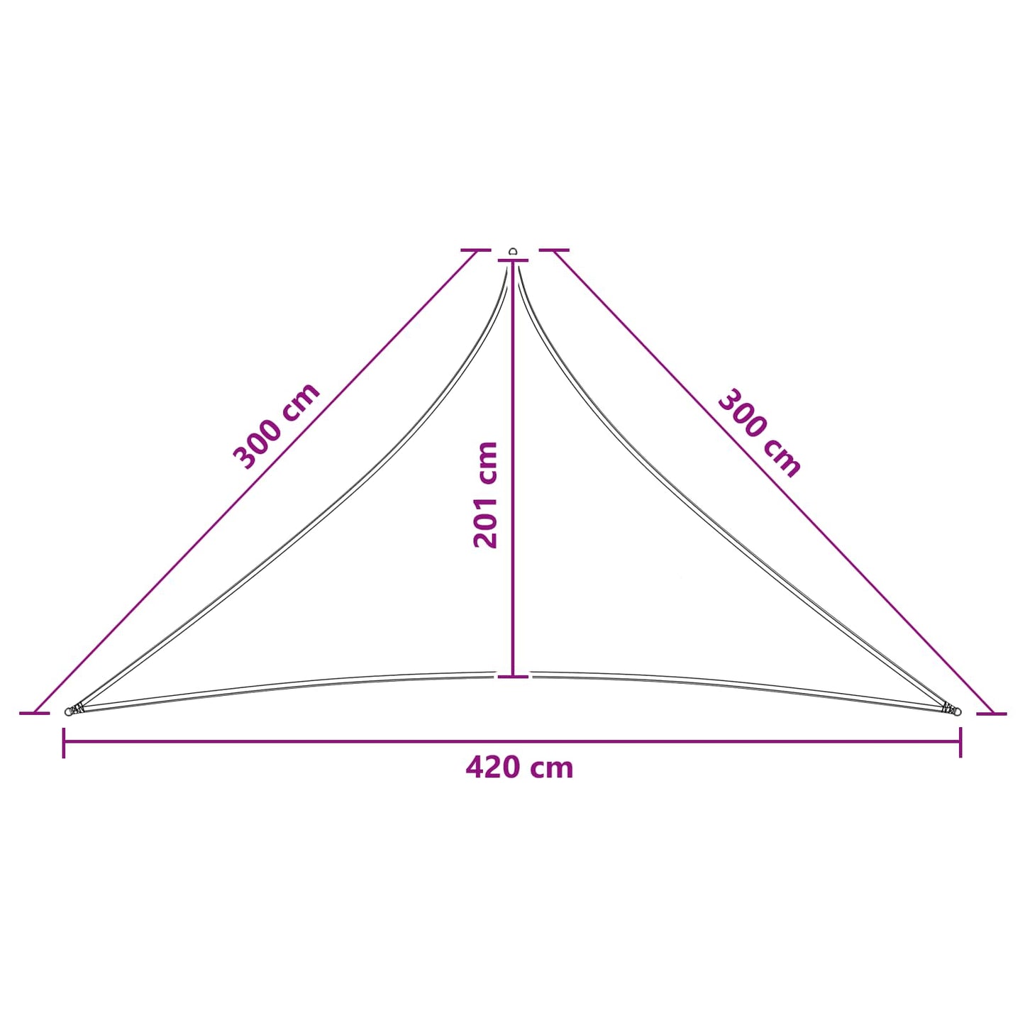 Sunshade Sail Anthracite and White 3 x 3 x 4.2 m HDPE