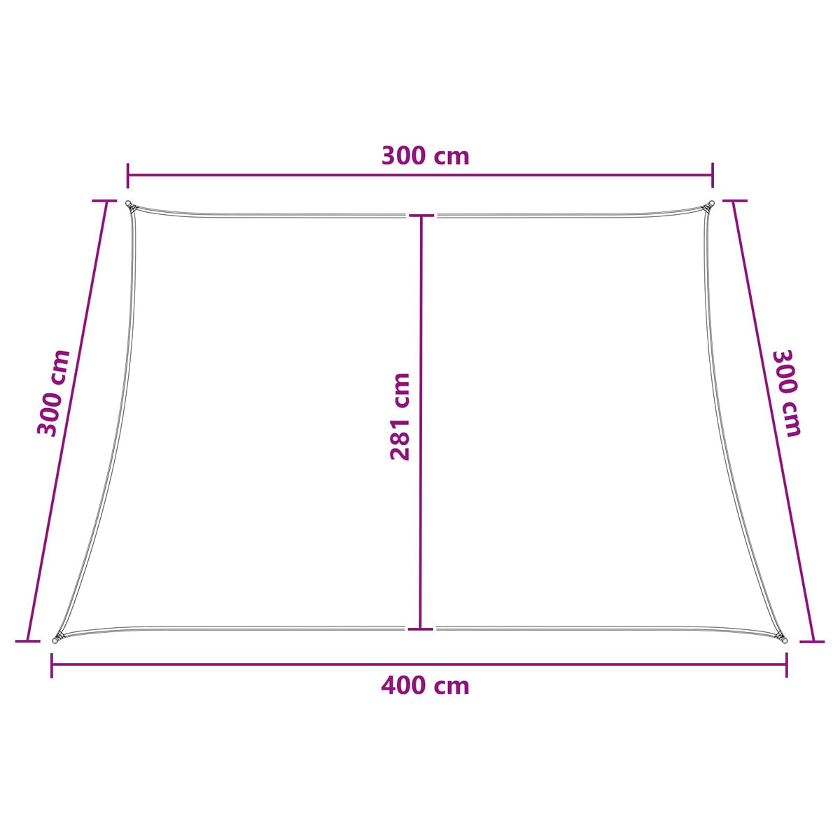 Sunshade Sail Rectangular 3/4 x 3 m HDPE Anthracite and White