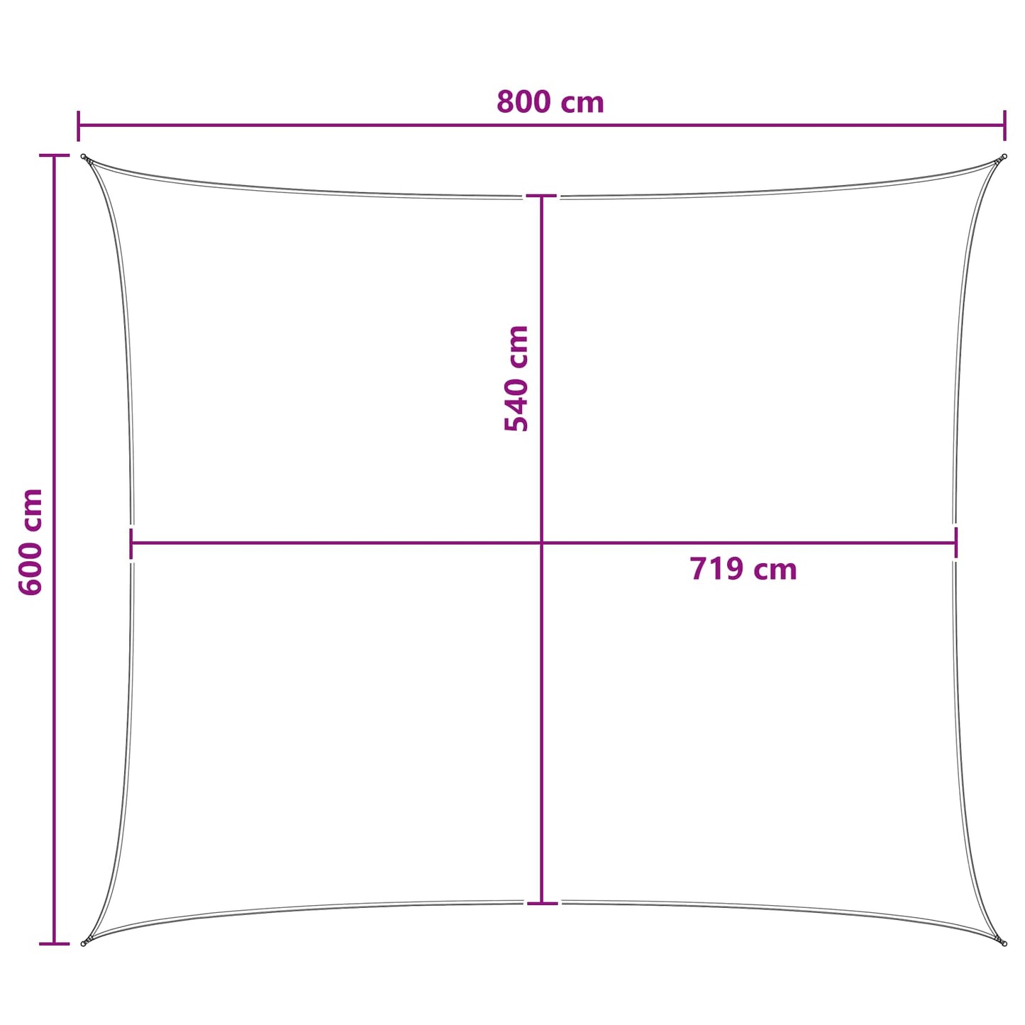 Sunshade Sail 6 x 8 m HDPE Rectangular Yellow and White