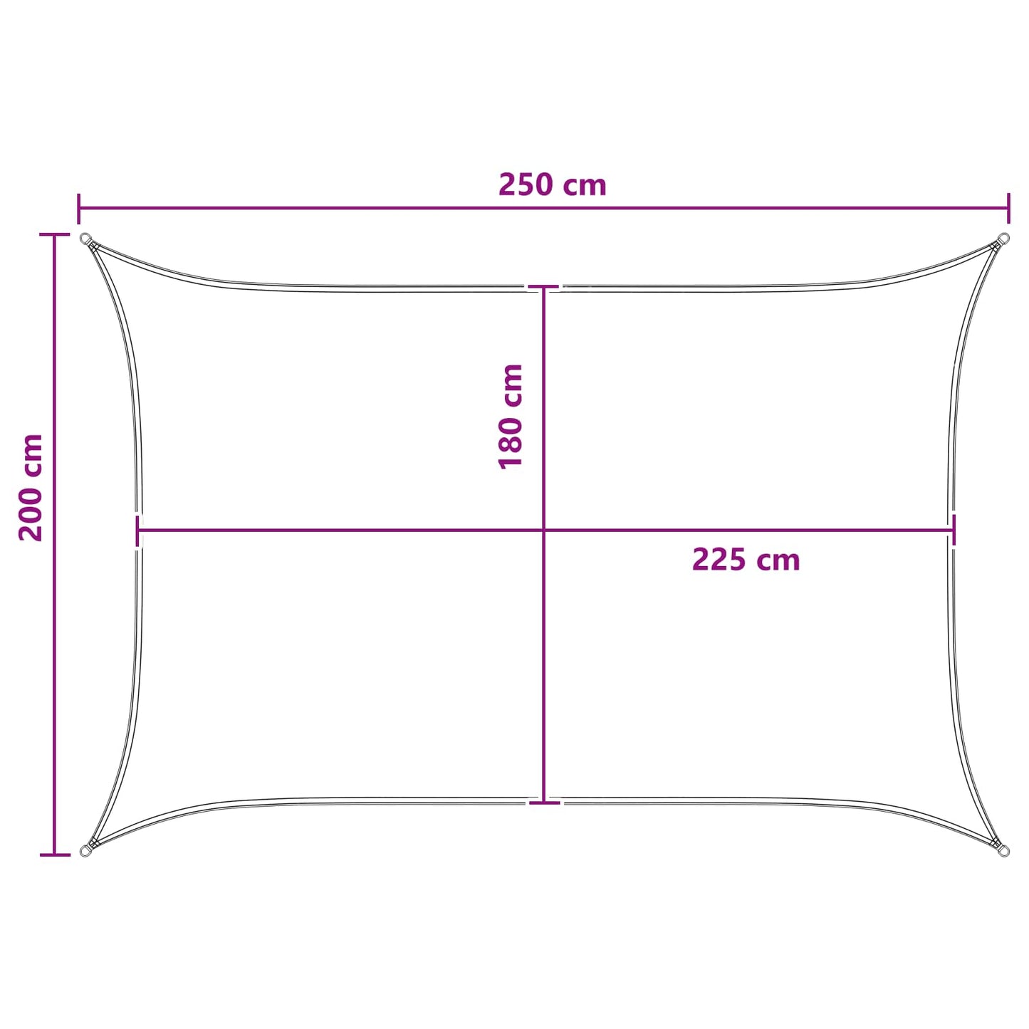 Sunshade Sail Blue and White 2 x 2.5 m HDPE