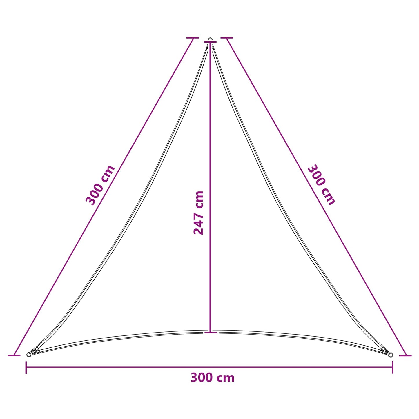 Sunshade Sail Blue and White 3 x 3 x 3 m HDPE