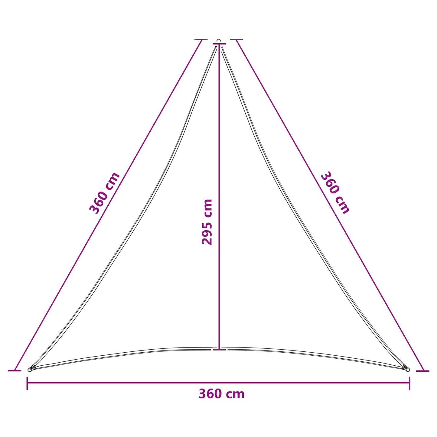 Sunshade Sail Blue and White 3.6 x 3.6 x 3.6 m HDPE