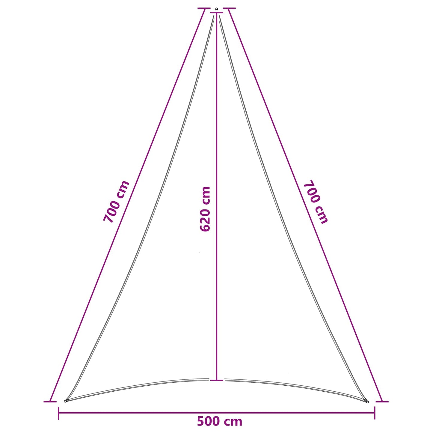 Sunshade Sail 5 x 7 x 7 m HDPE