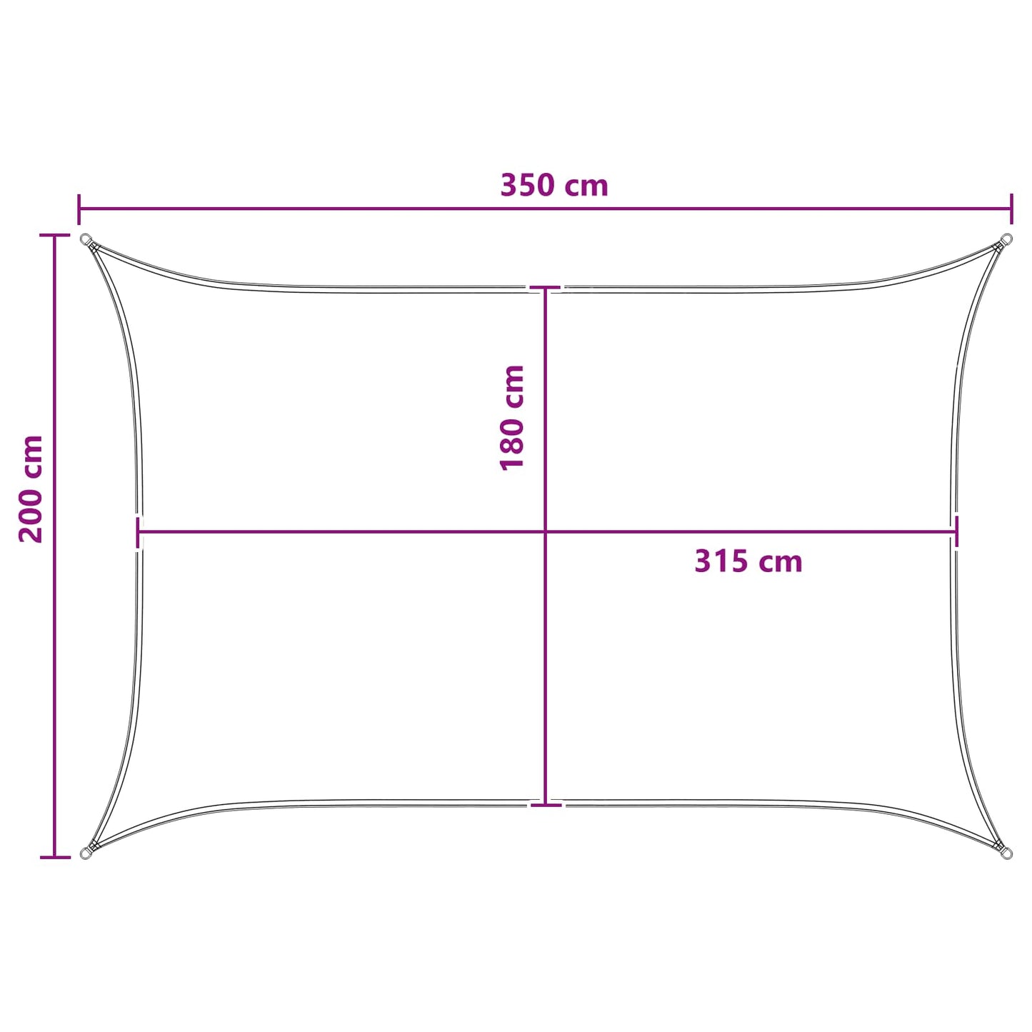 Sunshade Sail Light Grey and White 2 x 3.5 m HDPE