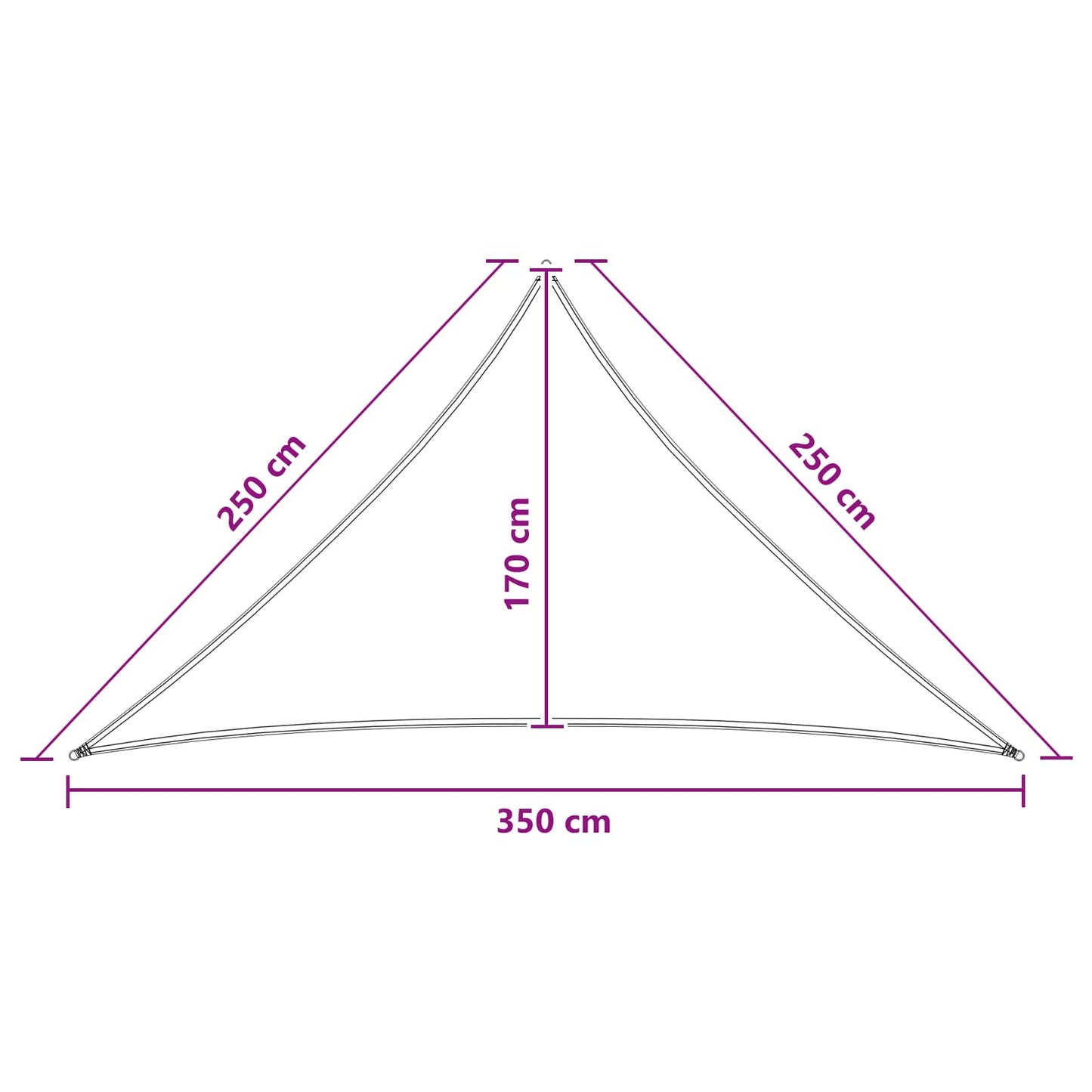 Sunshade Sail Light Grey and White 2.5 x 2.5 x 3.5 m HDPE