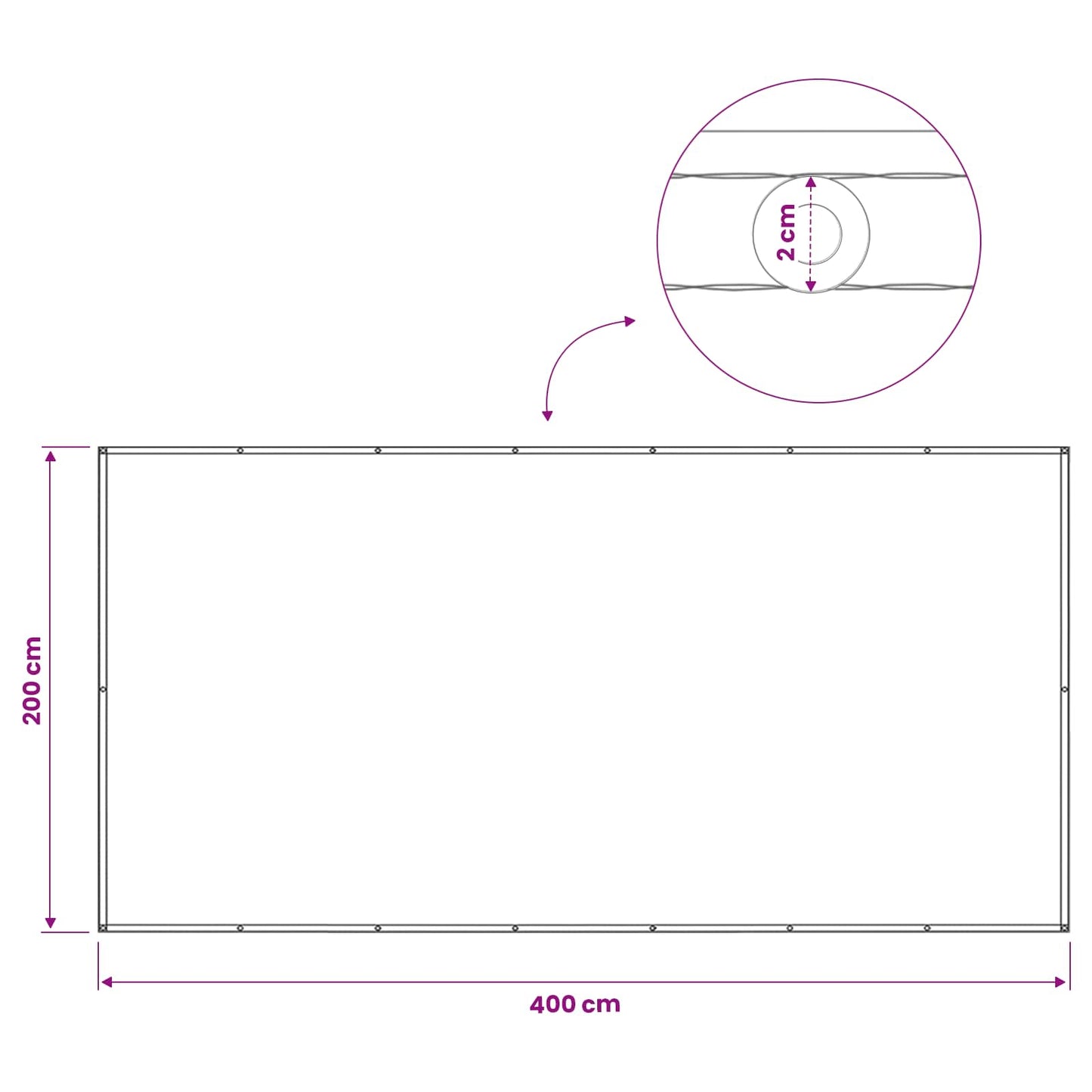 Balcony Privacy Screen 200 x 400 cm Fabric with PU Coated Sand