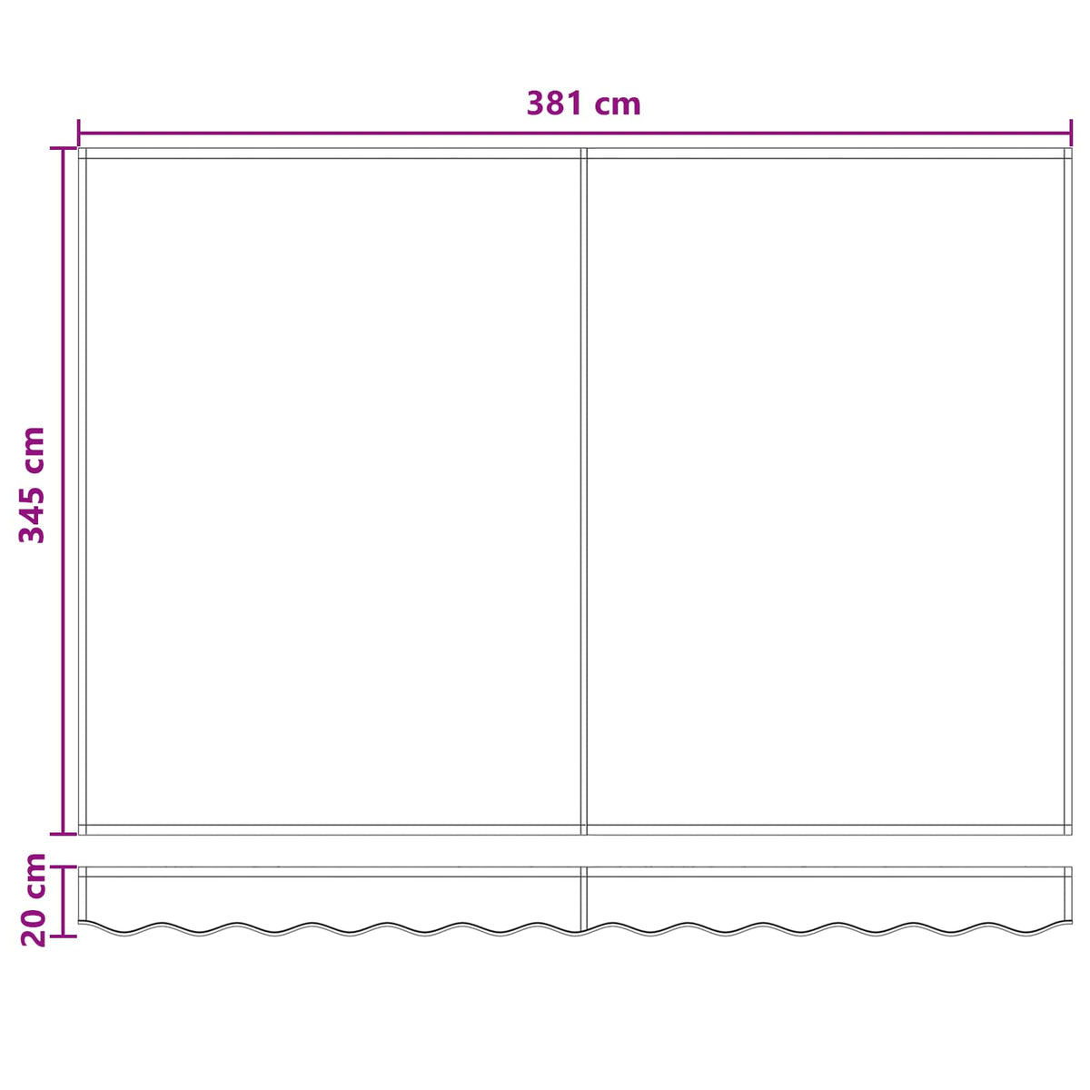 Retractable Awning Light Grey and White 400 x 350 cm