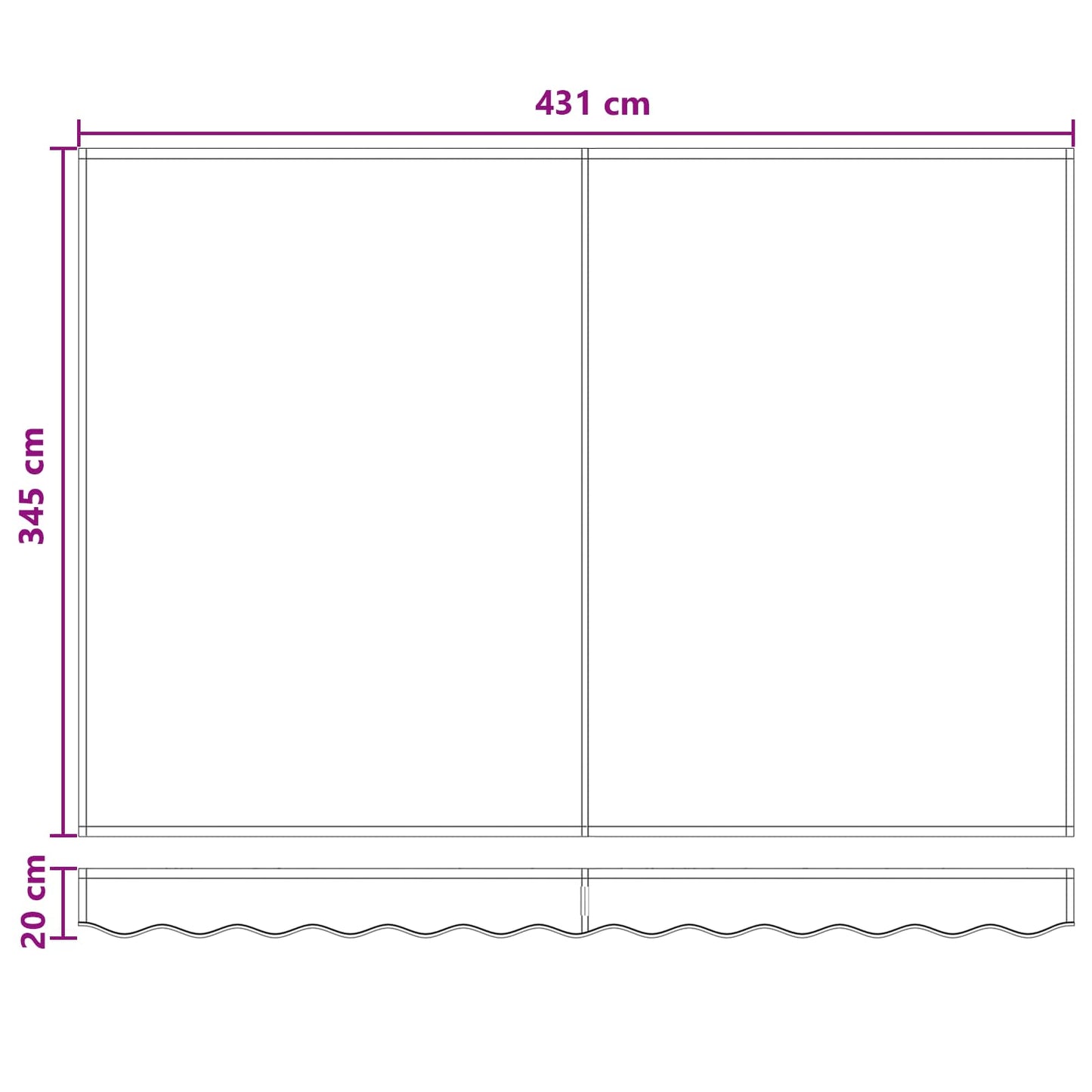 Manual Retractable Awning Light Grey and White 4.5 x 3.5 m