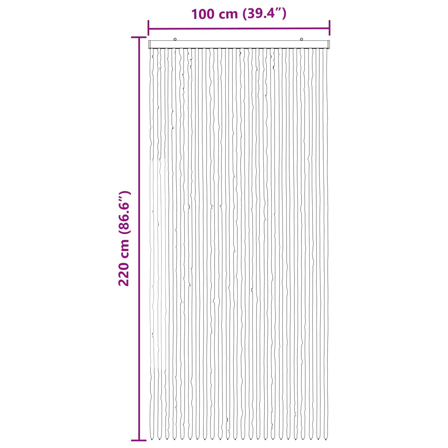 Insect Curtain Chenille Silver Grey and Pink 100 x 220 cm
