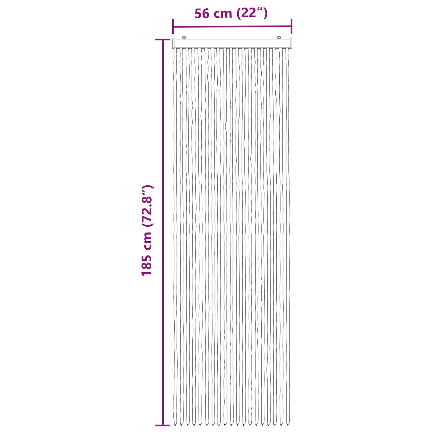Insect Curtain Chenille Grey and White 56 x 185 cm 100% PP