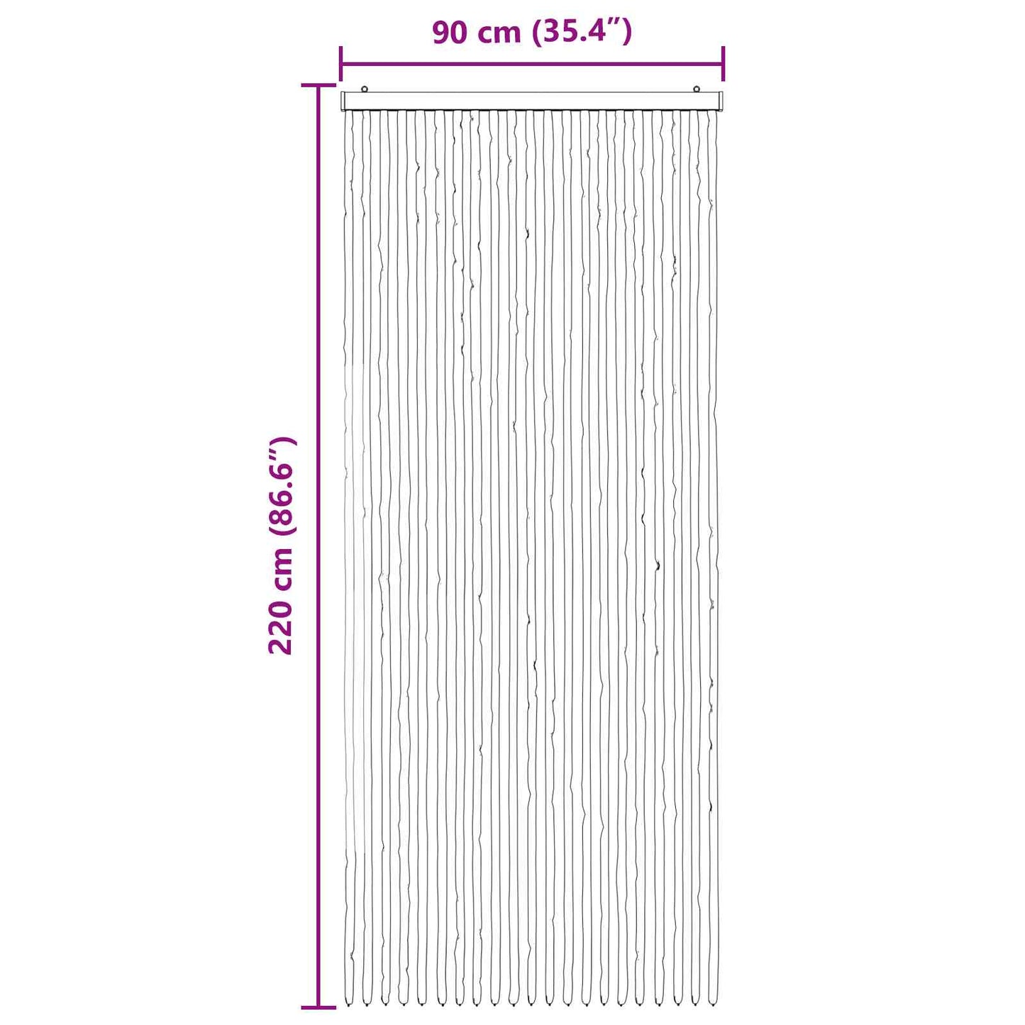 Insect Curtain Chenille Grey and White 90 x 220 cm 100% PP
