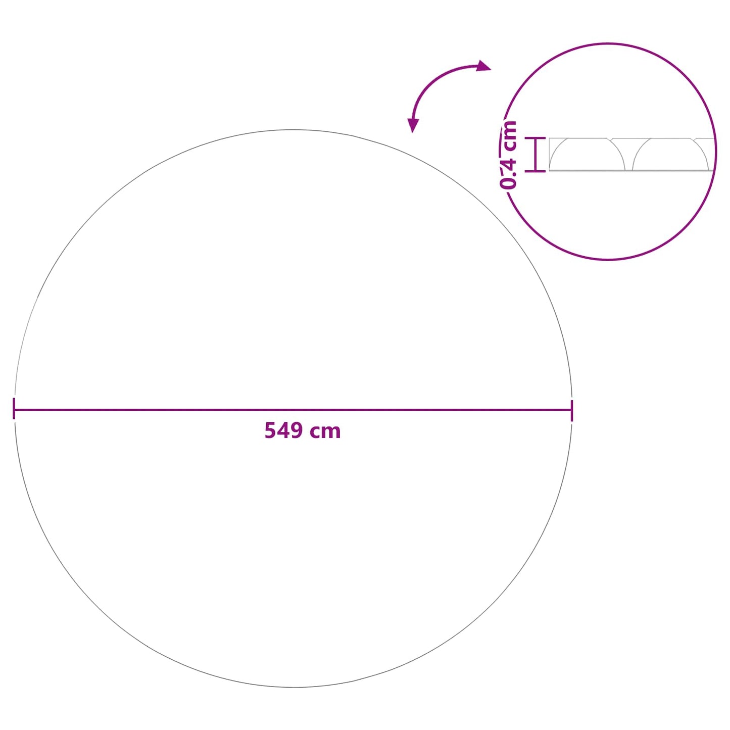 Solar Pool Cover Extra Heavy Ø 549 cm 400 μm Round PE