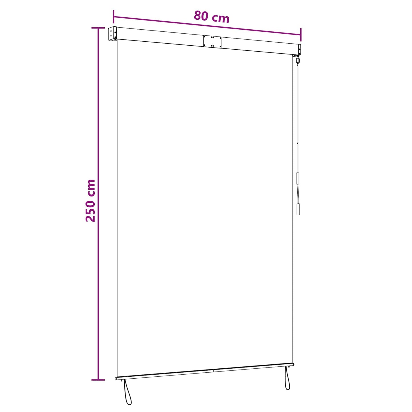 Roller Blind Anthracite and White 80 x 250 cm