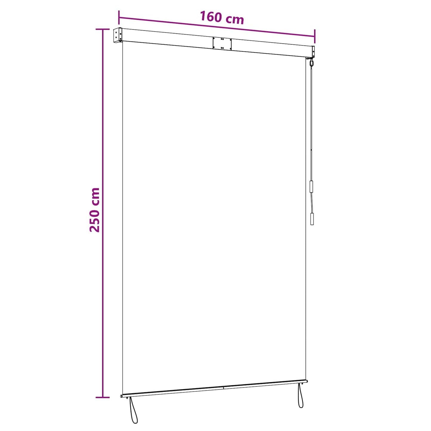 Roller Blind Multicolour 160 x 250 cm Fabric and Aluminum