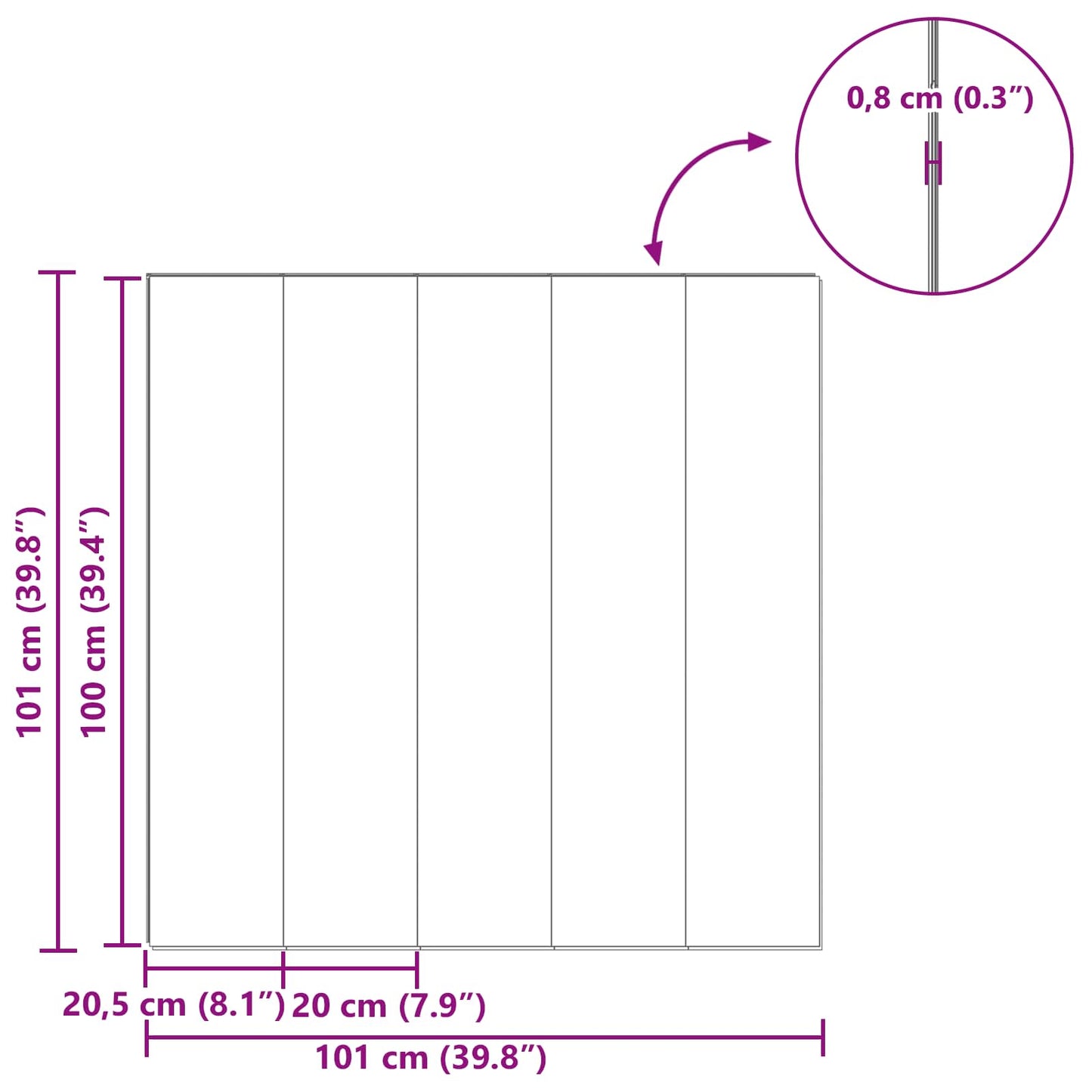 Laminate Flooring 5 pcs Warm Grey 101 x 20 x 0.8 cm