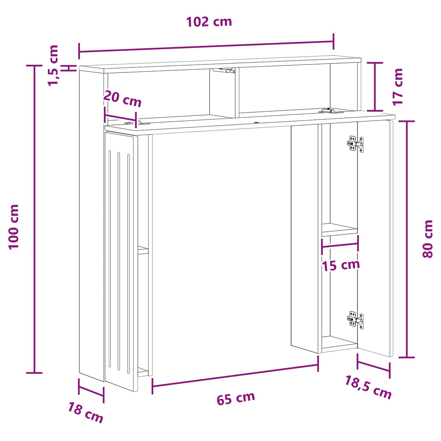 Fireplace Surround Old Wood 102 x 18 x 100.5 cm Engineered Wood