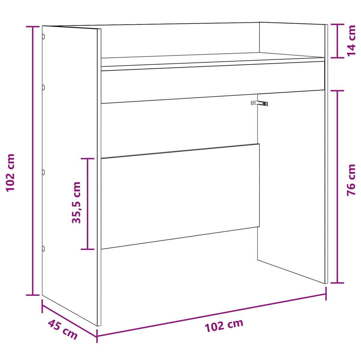 DJ Table Old Wood 102 x 45 x 102 cm Engineered Wood