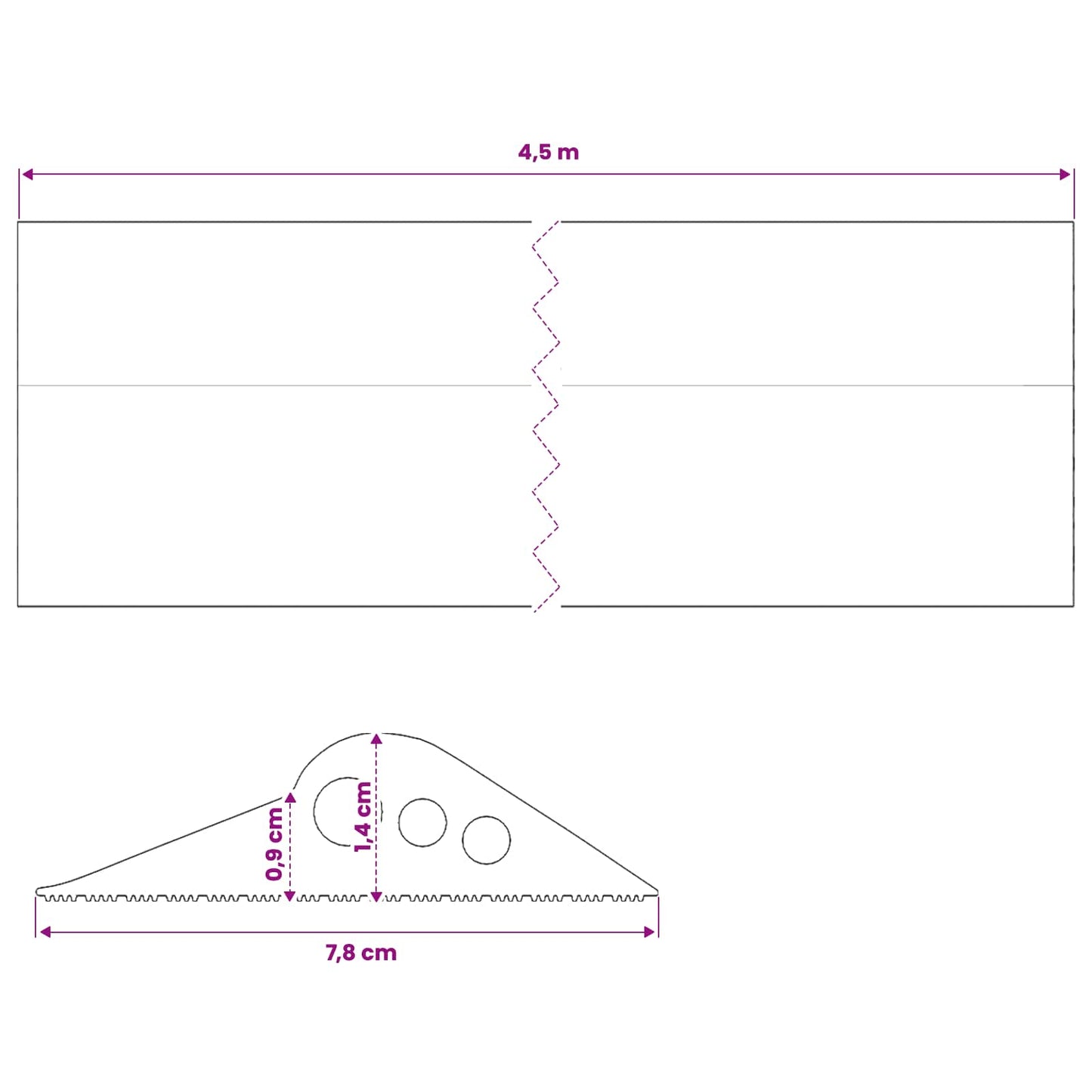 Garage Floor Seal Black 78 x 14 mm 4.5 m EPDM Rubber