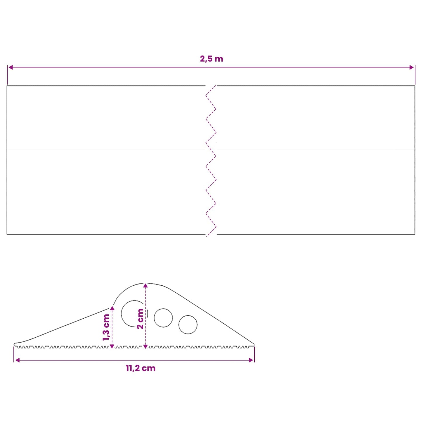 Garage Floor Seal Black 112 x 20 mm 2.5 m EPDM Rubber