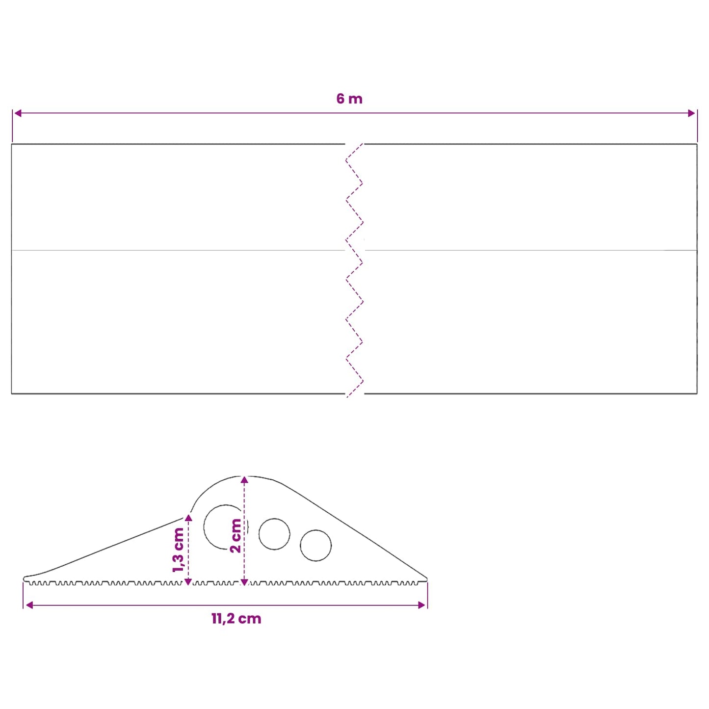 Garage Floor Seal Black 112 x 20 mm 6 m EPDM Rubber