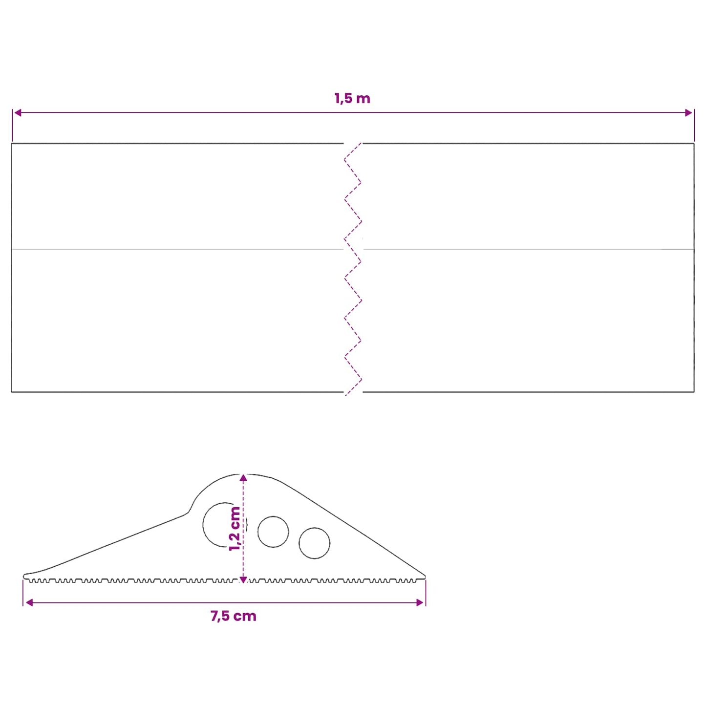 Garage Floor Seal Black 75 x 12 mm 1.5 m EPDM Rubber