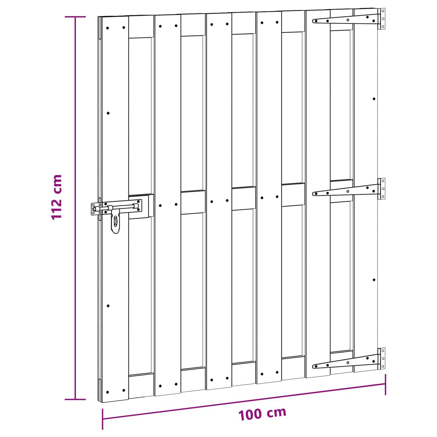 Garden Gate 100 x 112 cm WPC and Aluminium Black