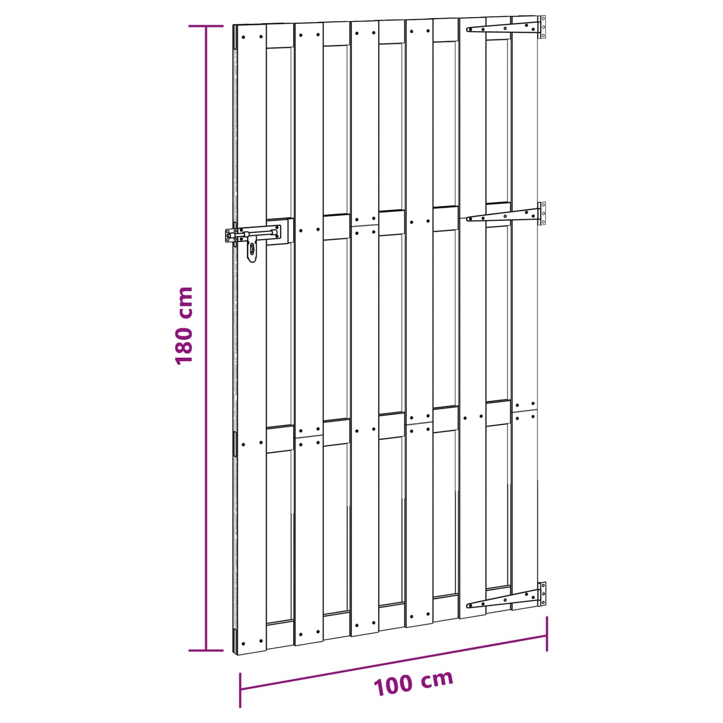 Garden Gate 100 x 180 cm WPC and Aluminium Brown