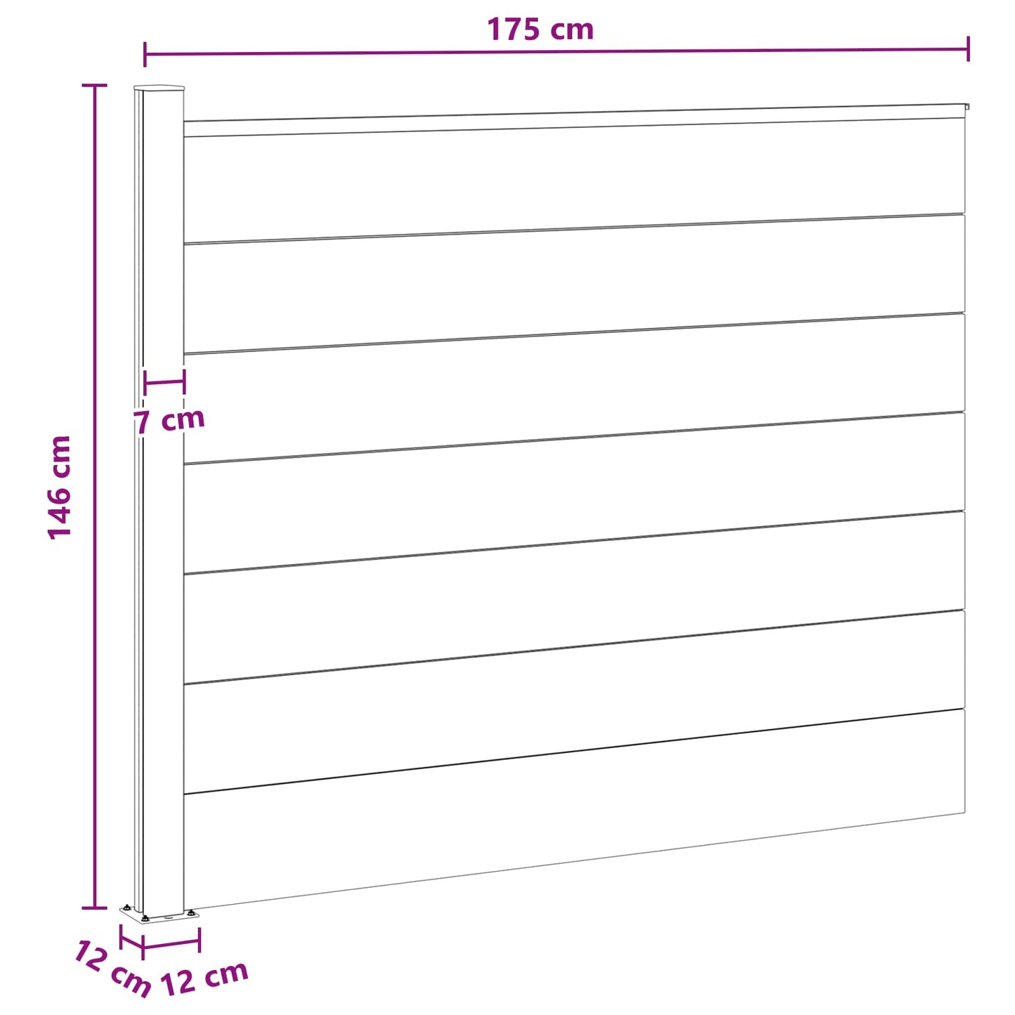 Fence Panel WPC and Aluminium Grey