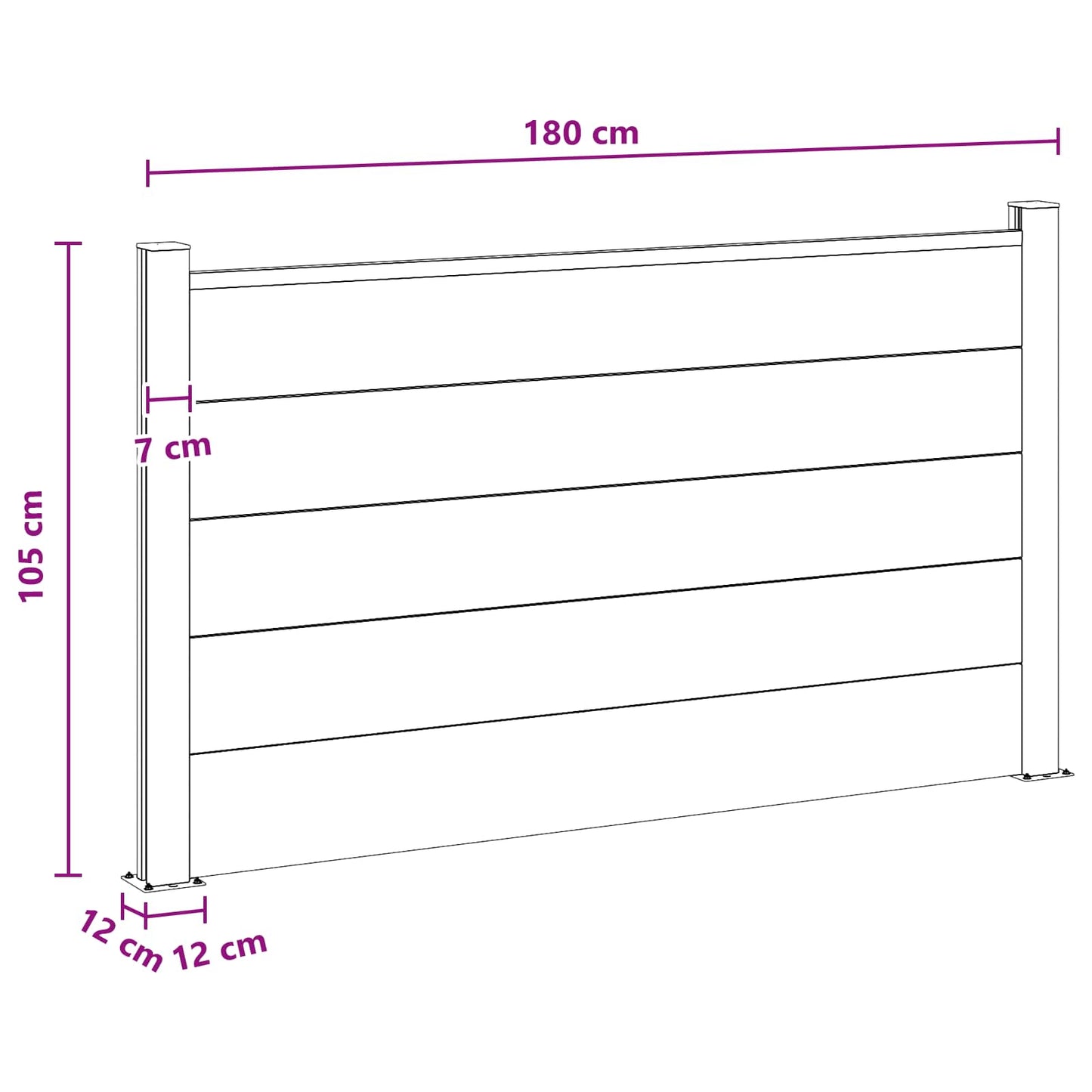 Fence Panel WPC and Aluminium Brown