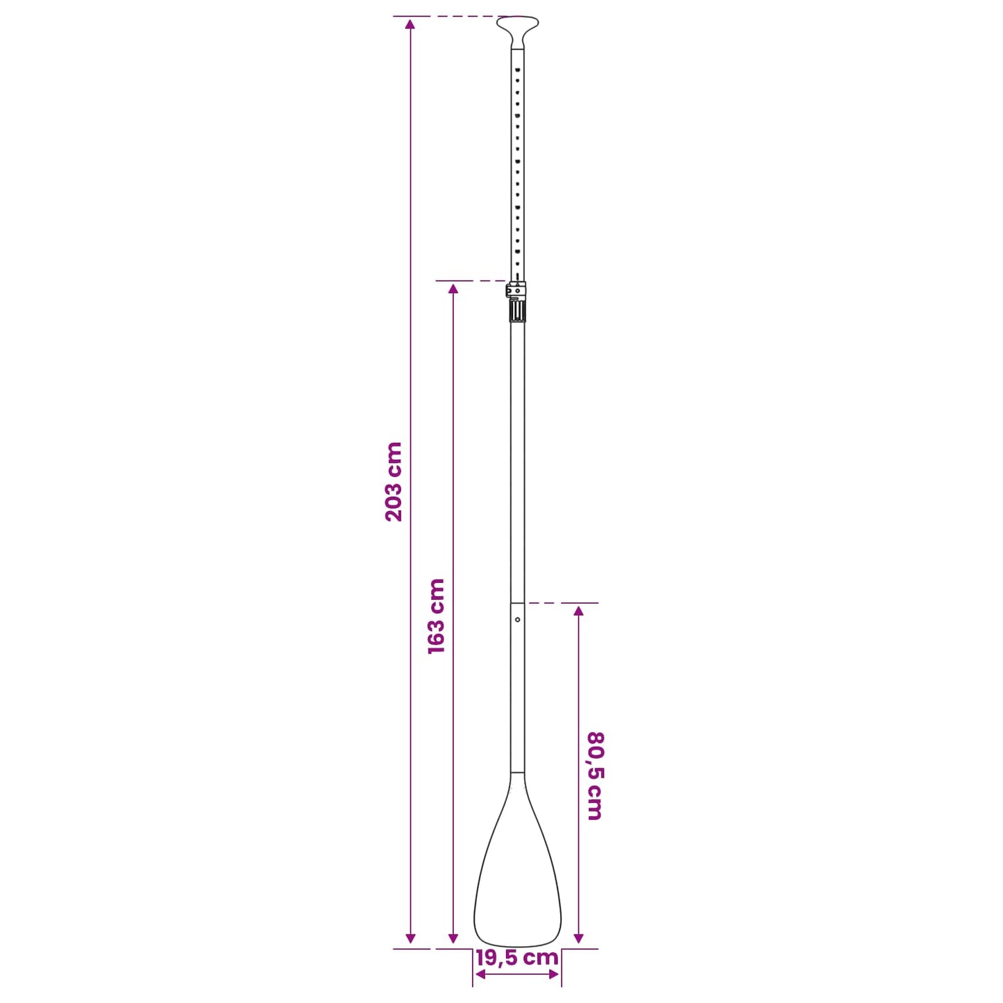 Modern SUP Paddle 203 x 19.5 cm Black