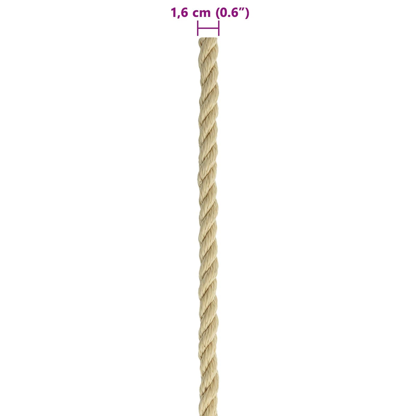 Boat Rope 250 m 1.6 Natural PP