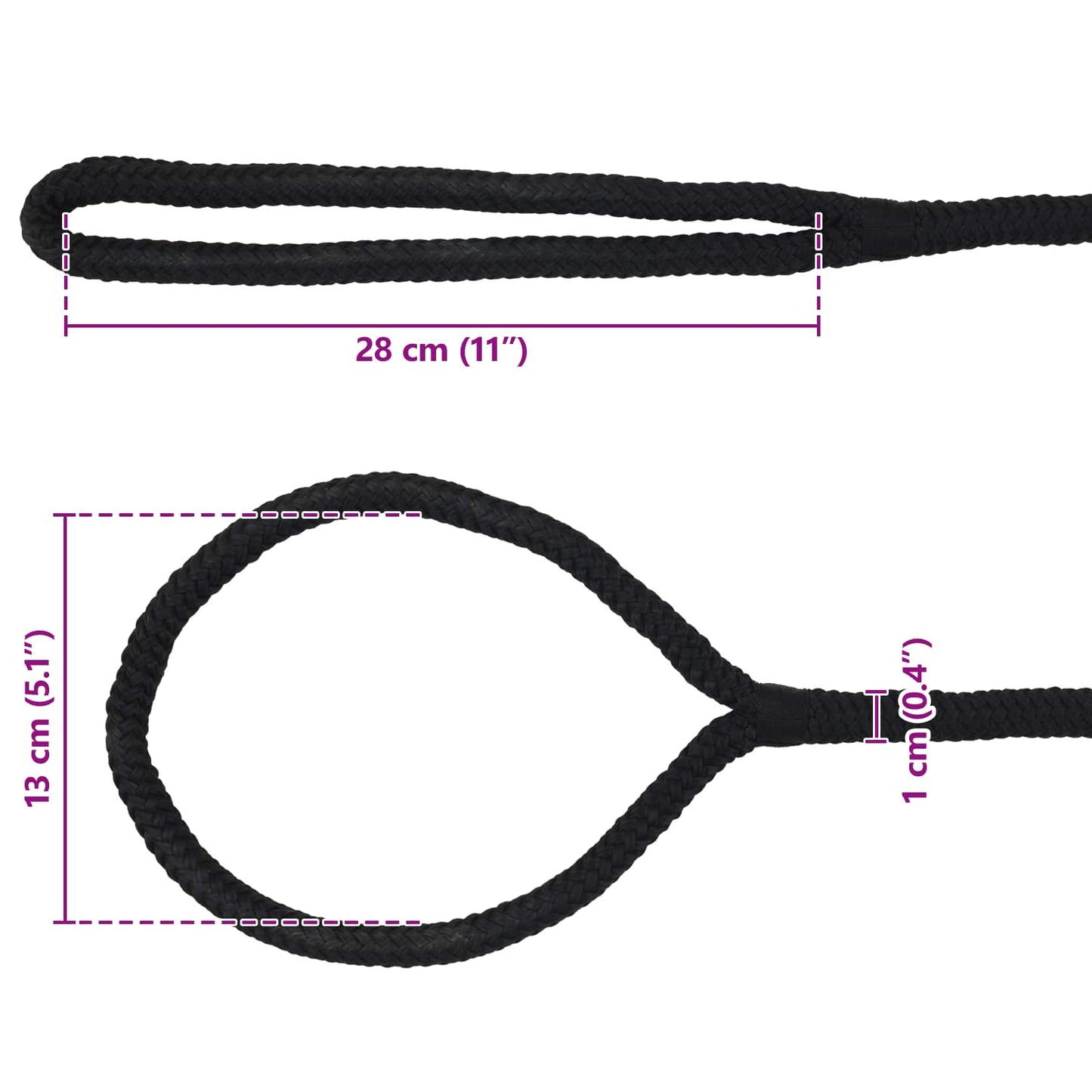 Boat Rope 15 m 1 Black Polyester